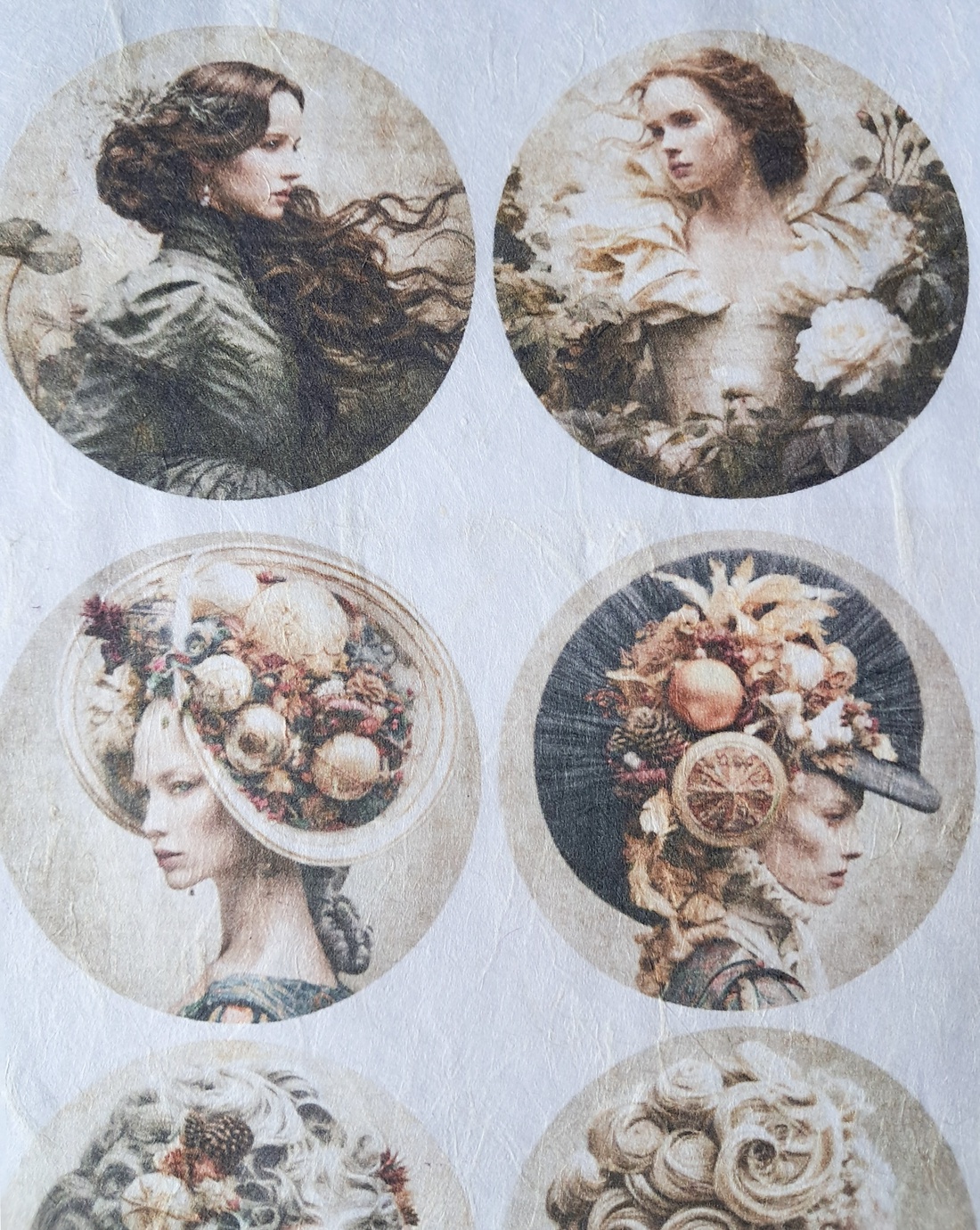 Hârtie de orez A4 Muzele Versailles-ului (D) - Rice paper decoupage, Hartie de orez imprimata A4  - accessorii și unelte - hârtie - hârtie decoupage - Artynos.ro