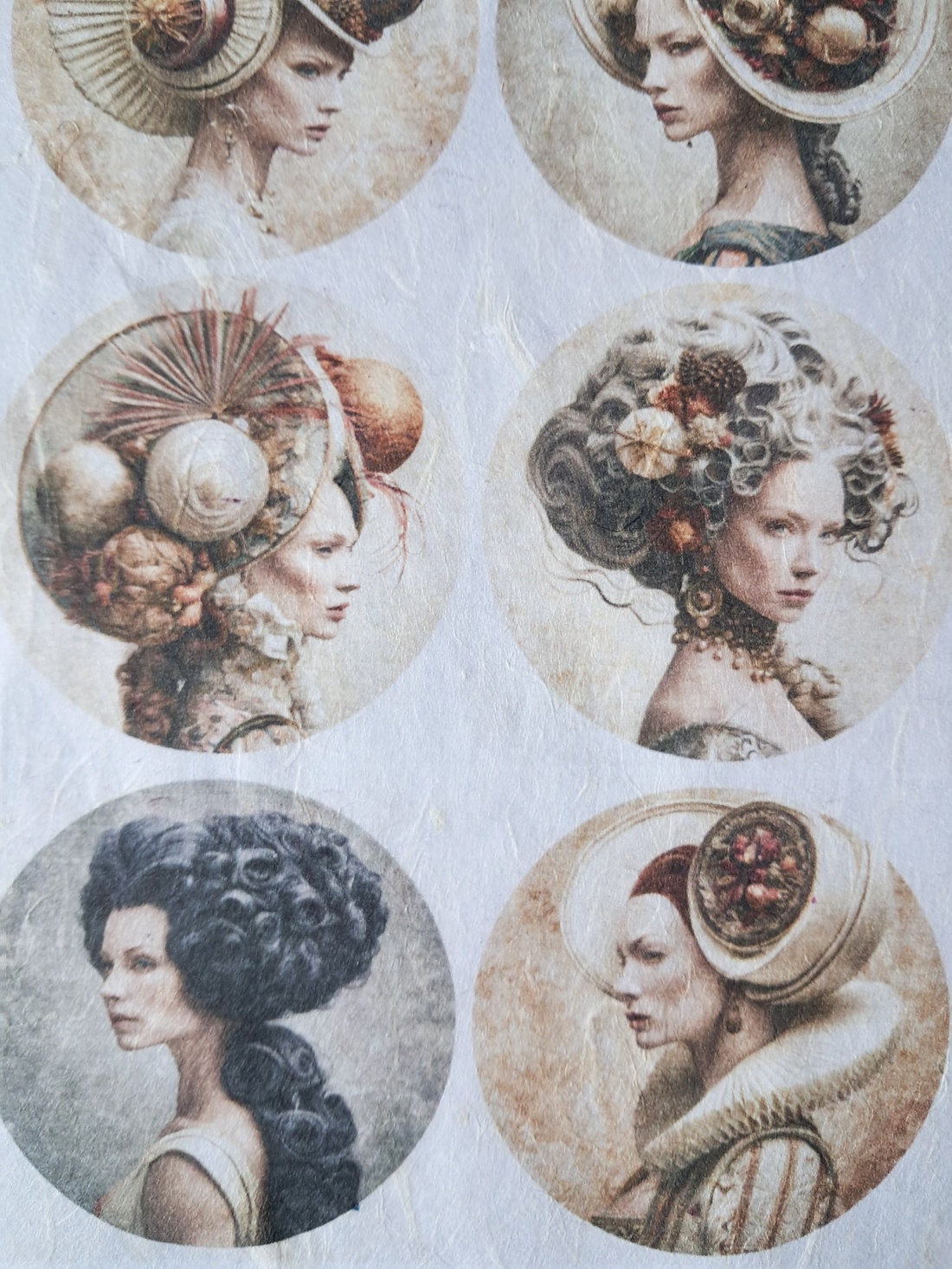 Hârtie de orez A4 Muzele Versailles-ului (D) - Rice paper decoupage, Hartie de orez imprimata A4  - accessorii și unelte - hârtie - hârtie decoupage - Artynos.ro