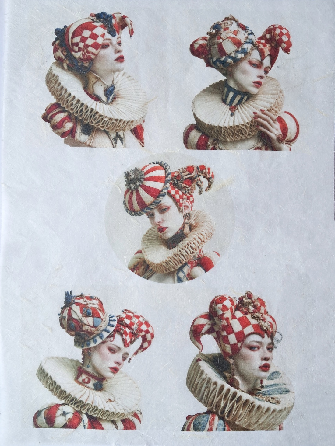 Hârtie de orez A4 Arlechina (A) - Rice paper decoupage, Hartie de orez imprimata A4 - accessorii și unelte - hârtie - hârtie decoupage - Artynos.ro