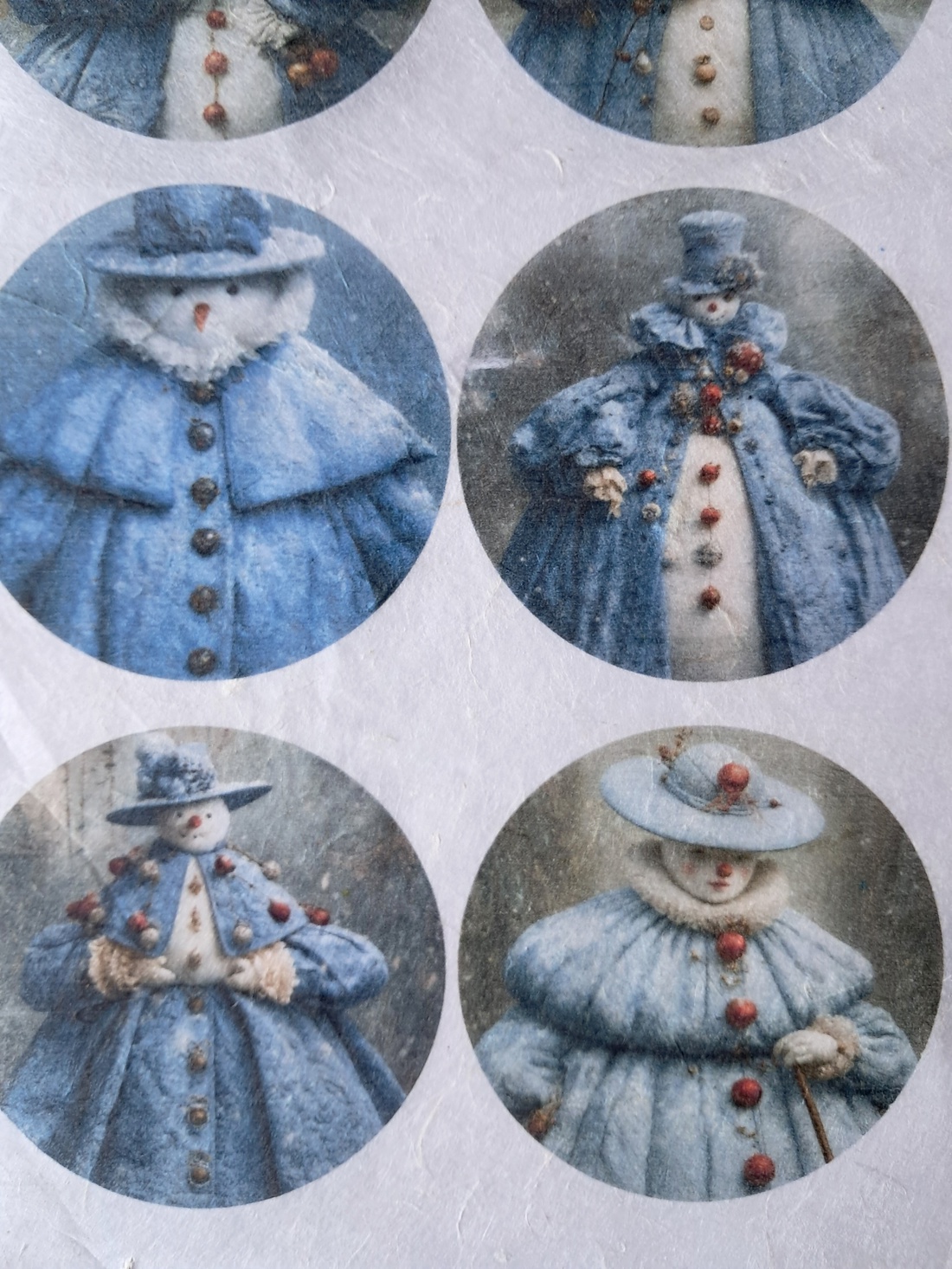 Hartie de orez A4  Snowman  (A) -  hartie de orez, rice paper decoupage A4 - accessorii și unelte - hârtie - hârtie decoupage - Artynos.ro