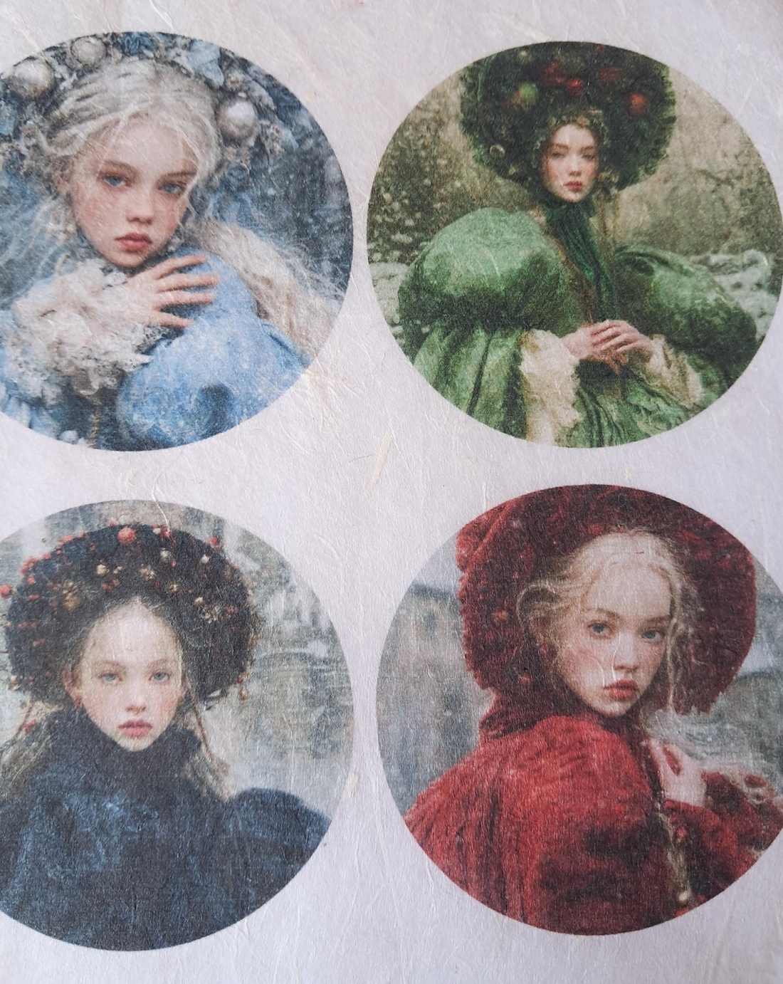 Hartie de orez A4  Hiver Elegant  (C) -  hartie de orez, rice paper decoupage A4 - accesorii și unelte - hârtie - hârtie decoupage - Artynos.ro