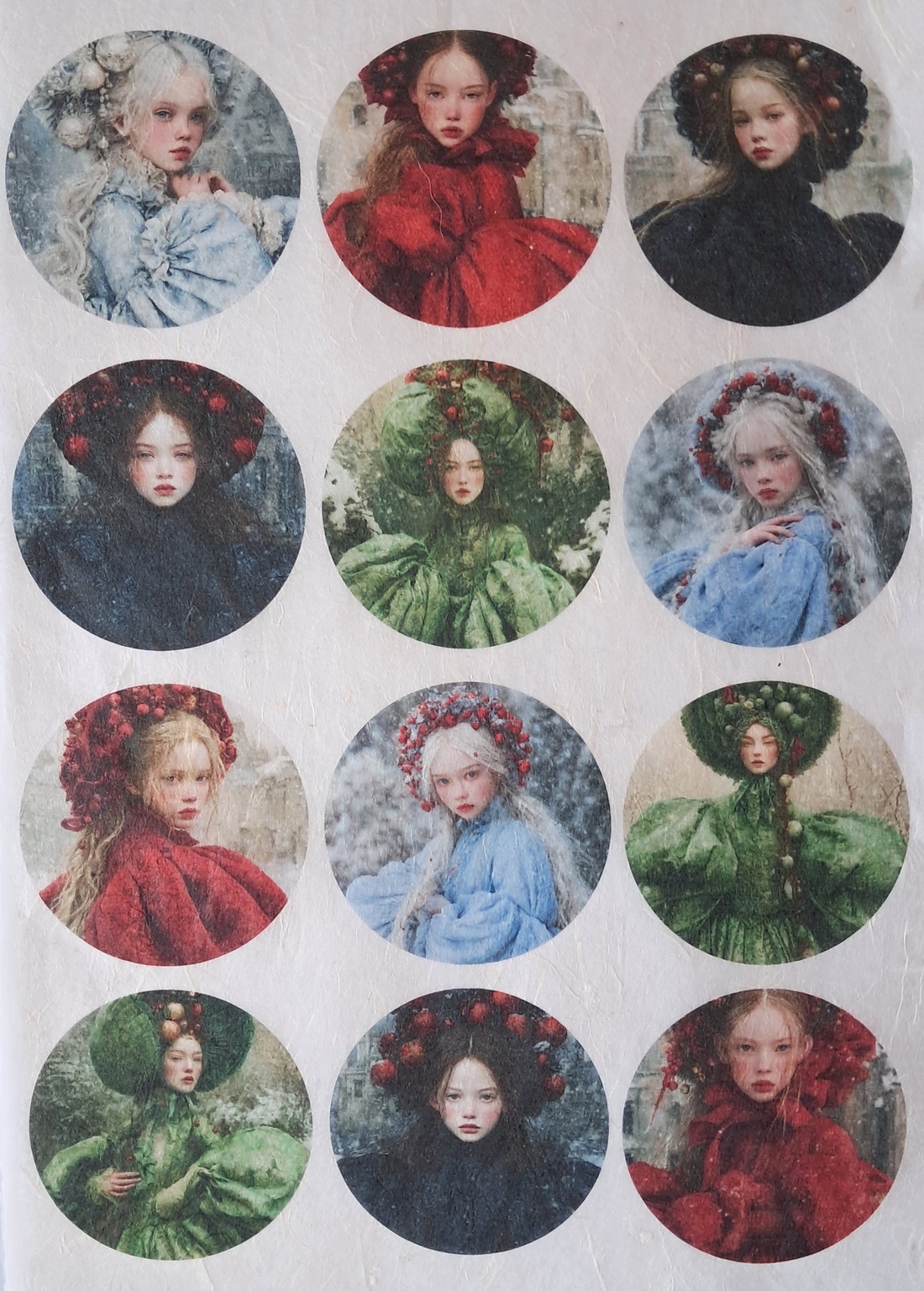 Hartie de orez A4  Hiver Elegant  (B) -  hartie de orez, rice paper decoupage A4 - accesorii și unelte - hârtie - hârtie decoupage - Artynos.ro