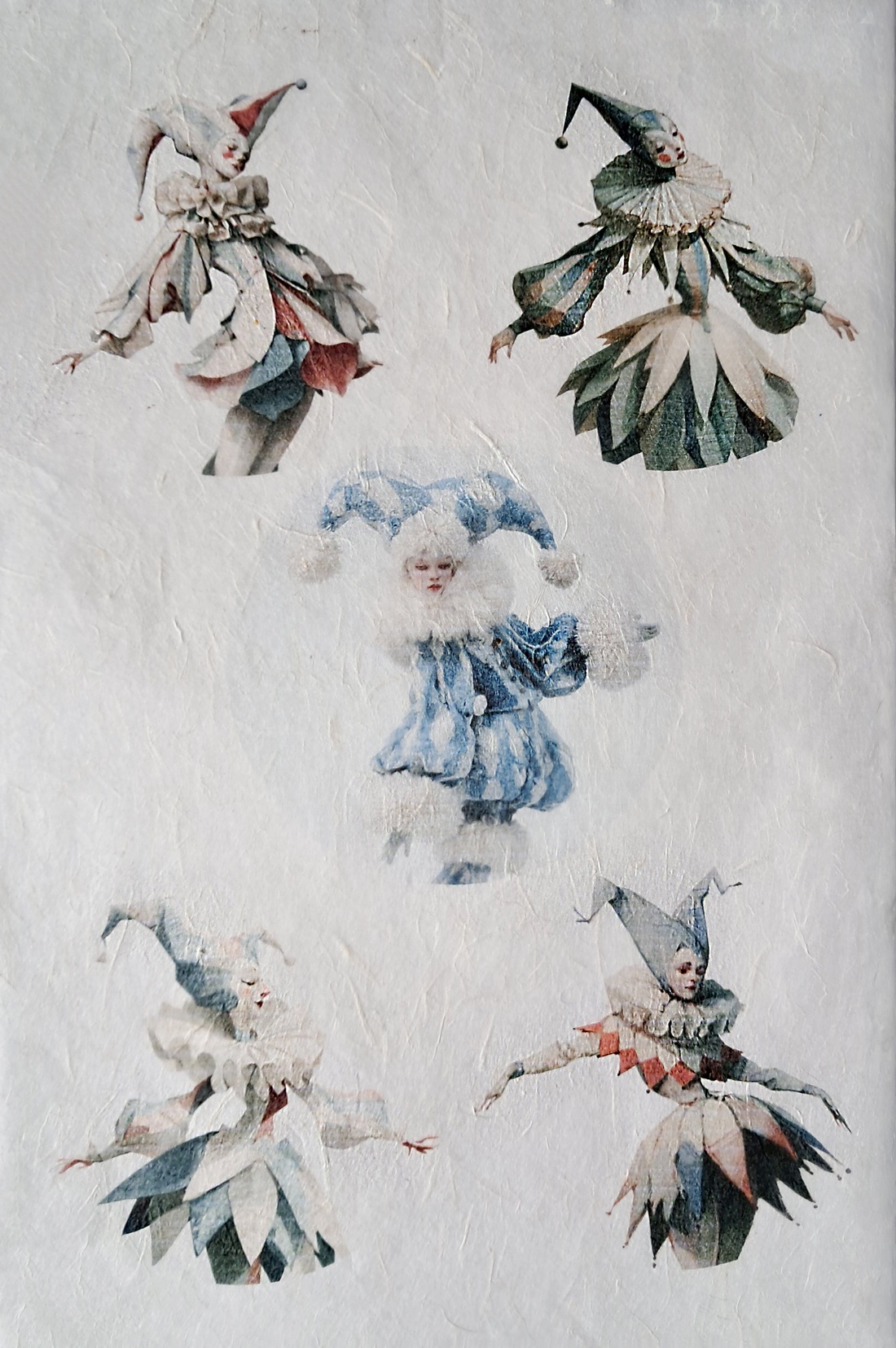 Hartie de orez A4  Cinci figuri  (E) -  hartie de orez, rice paper A4 - accesorii și unelte - hârtie - hârtie decoupage - Artynos.ro
