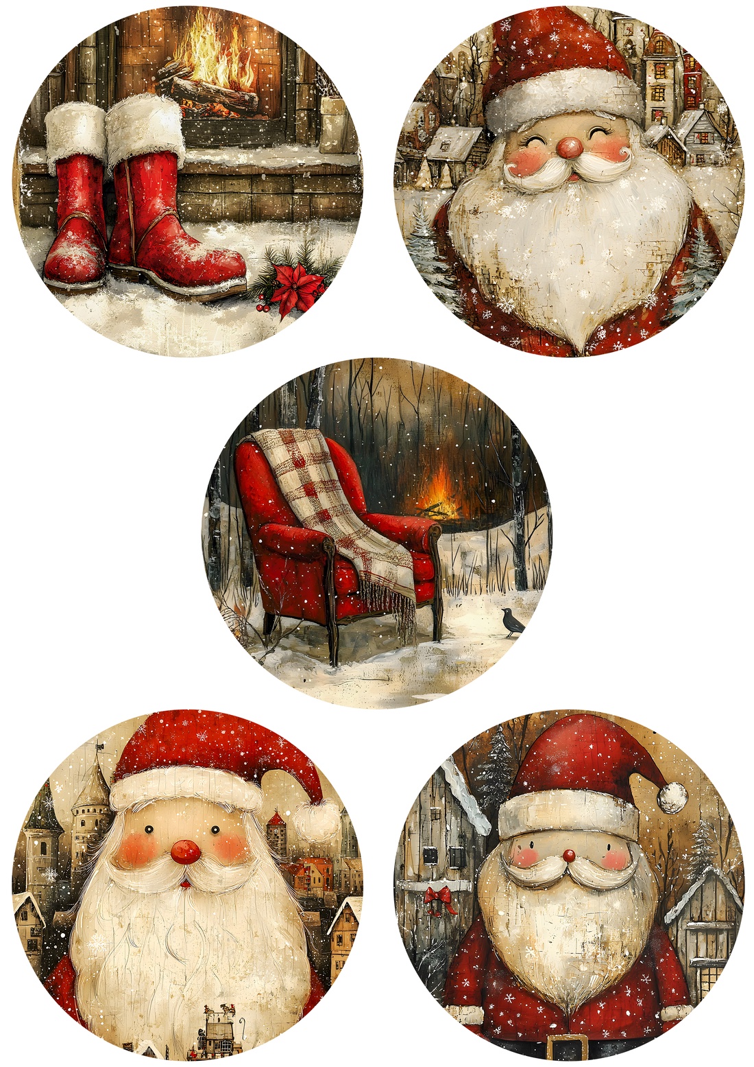 Hartie de orez A4, Artistic Rice Paper - Vintage Christmas (G) - accesorii și unelte - hârtie - hârtie decoupage - Artynos.ro