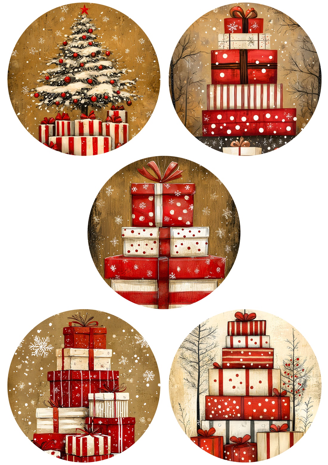 Hartie de orez A4, Artistic Rice Paper - Vintage Christmas (O) - accesorii și unelte - hârtie - hârtie decoupage - Artynos.ro