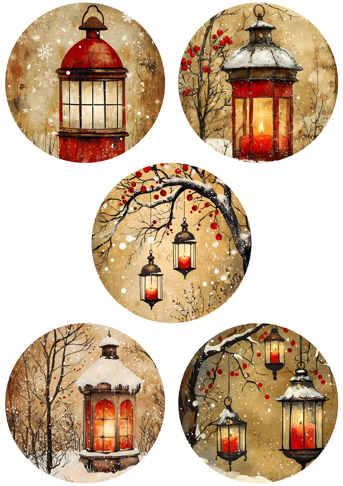 Hartie de orez A4, Artistic Rice Paper - Vintage Christmas (R) - accesorii și unelte - hârtie - hârtie decoupage - Artynos.ro