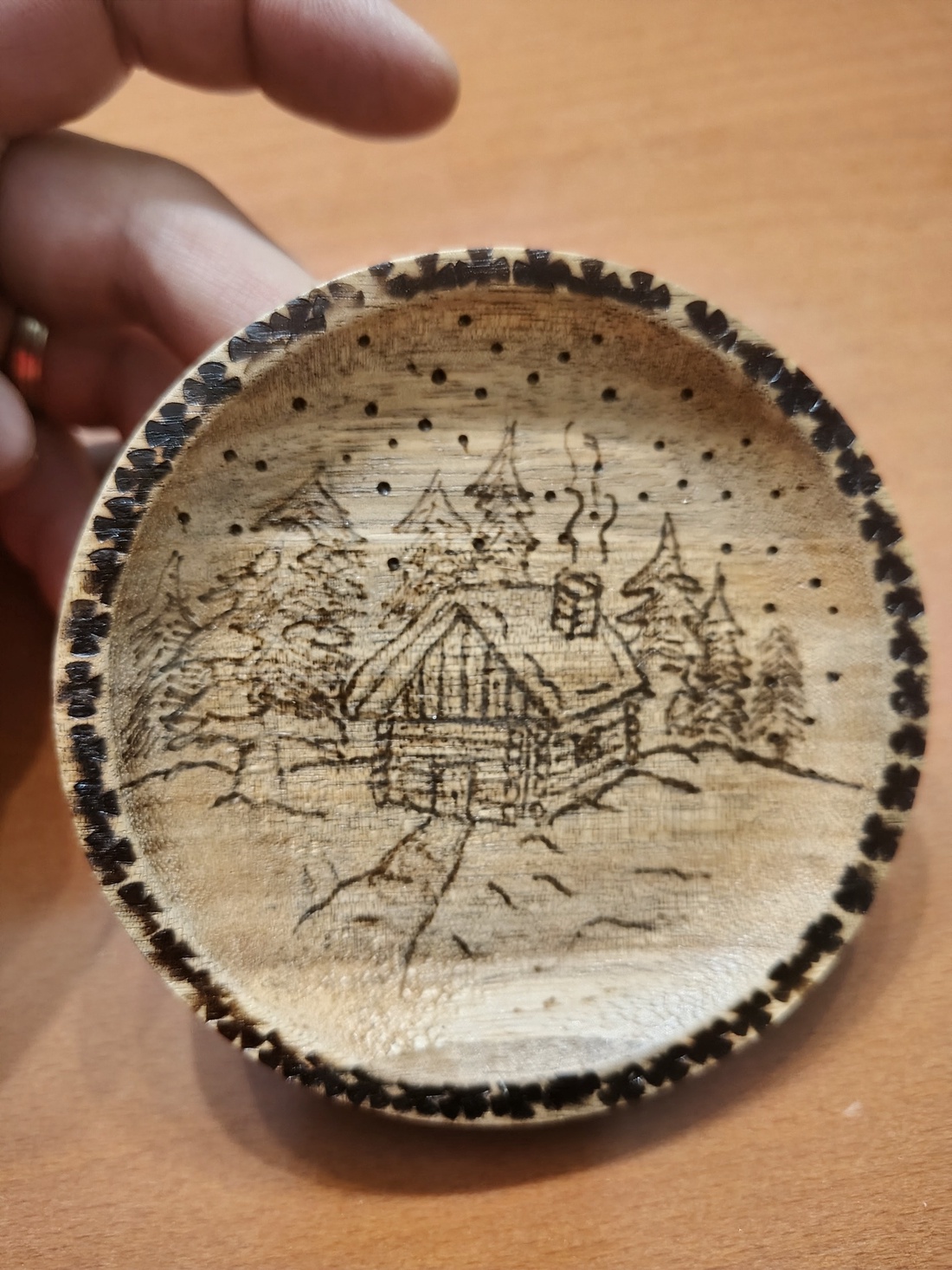 Tablou pirogravat manual, cadou de crăciun. - arte vizuale și accesorii  - sculptură - statuie lemn - Artynos.ro