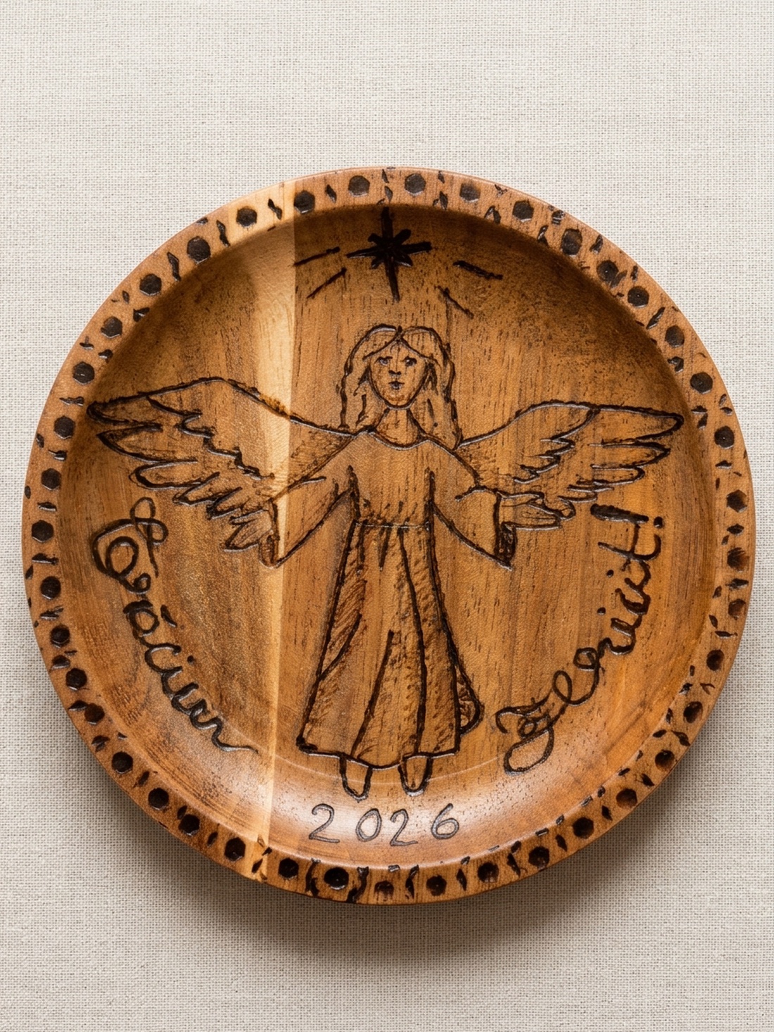 Tablou pirogravat manual, cadou de crăciun. - arte vizuale și accesorii  - sculptură - statuie lemn - Artynos.ro