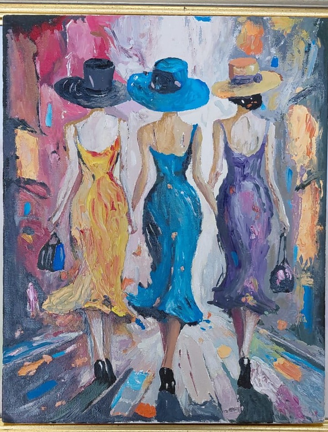 Frumoasele cu palarie - arte vizuale și accesorii  - picturi - pictură în ulei - Artynos.ro