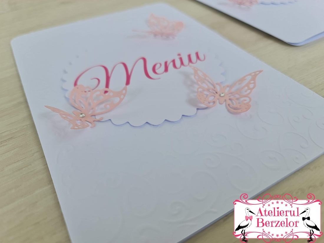 Meniuri tip carte pentru botez fetite fluturi - jucării și echipamente pentru copii - daruri de botez - Artynos.ro Meniuri tip carte pentru botez fetite fluturi - jucării și echipamente pentru copii - daruri de botez - Artynos.ro