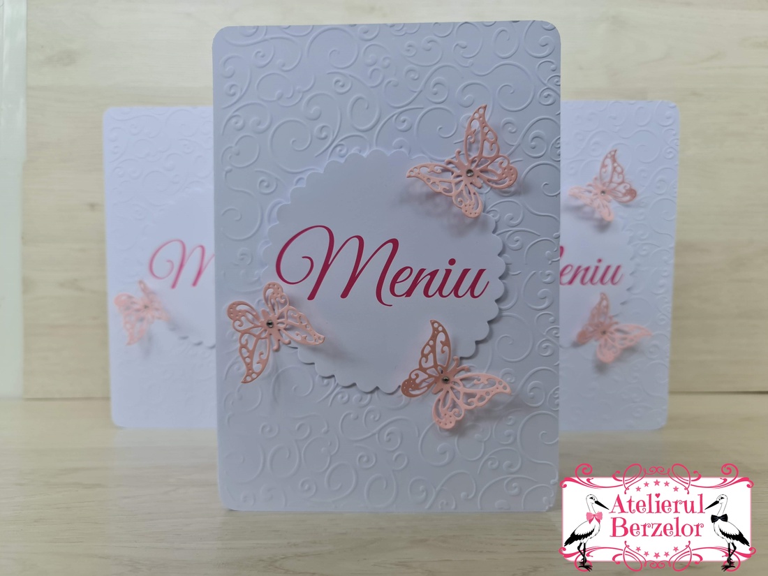 Meniuri tip carte pentru botez fetite fluturi - jucării și echipamente pentru copii - daruri de botez - Artynos.ro Meniuri tip carte pentru botez fetite fluturi - jucării și echipamente pentru copii - daruri de botez - Artynos.ro
