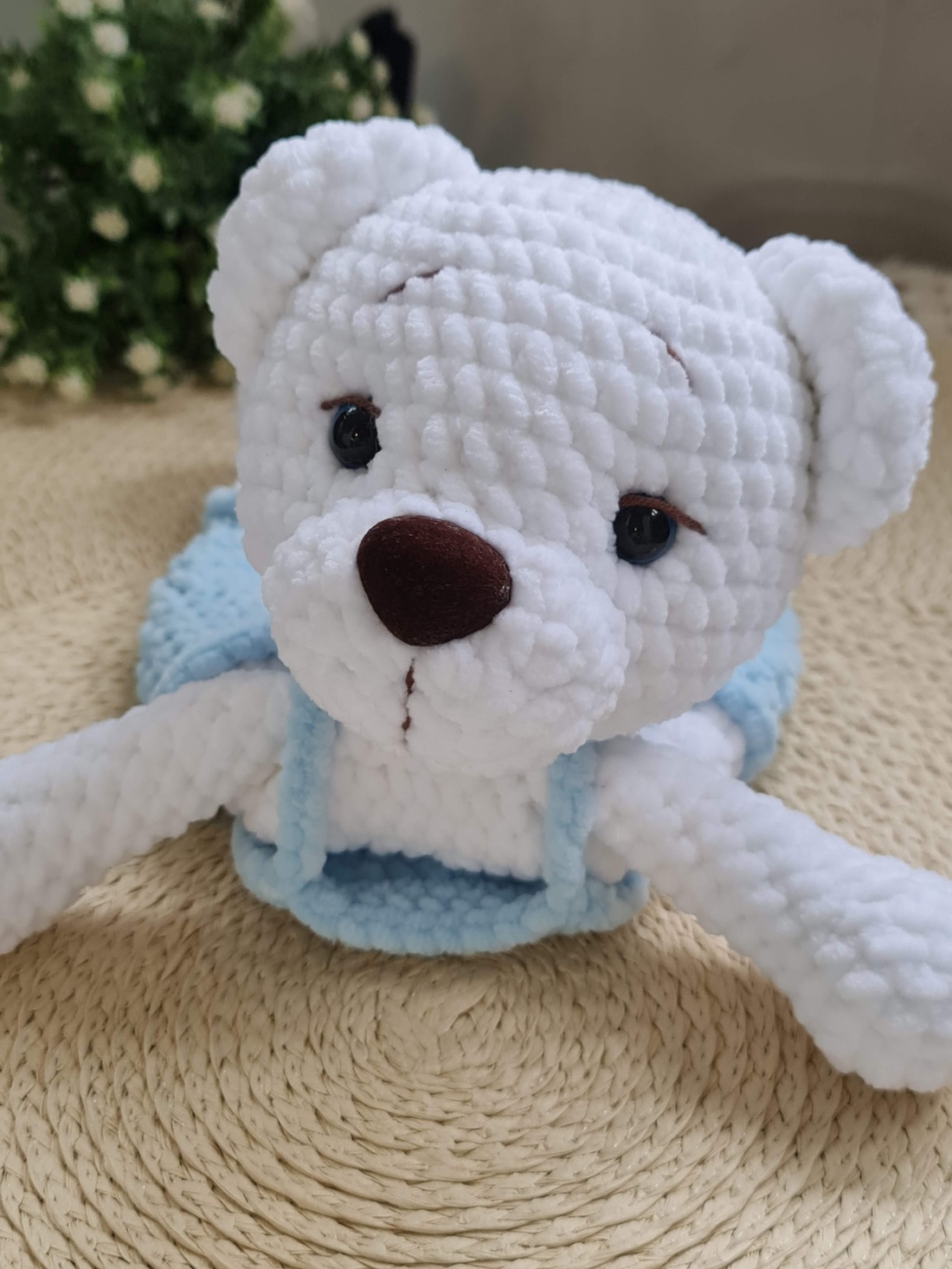 Ursuleț de pluș croșetat manual Norișor, corp moale - jucării și echipamente pentru copii - plușuri - ursuleț de pluș - Artynos.ro