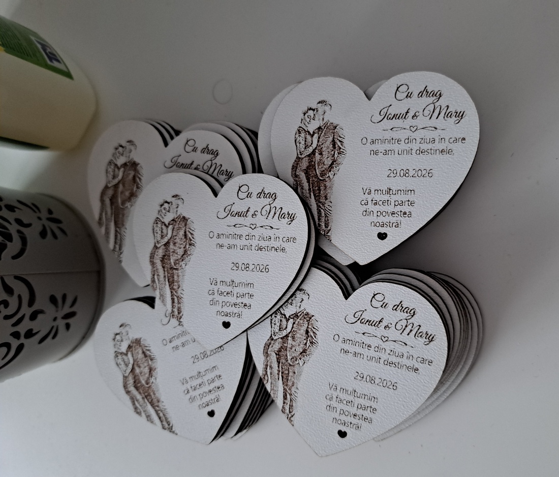 Mărturie nuntă gravată personalizată - accesorii nuntă - amintiri și cadouri de nuntă - mărturii - Artynos.ro