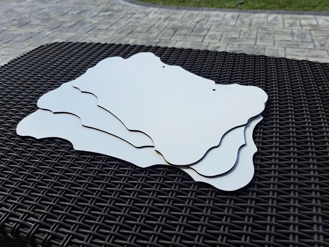 Tăbliță din MDF alb lacuit pentru personalizare - accesorii nuntă - materiale decor pentru nuntă - decorațiuni nuntă - Artynos.ro