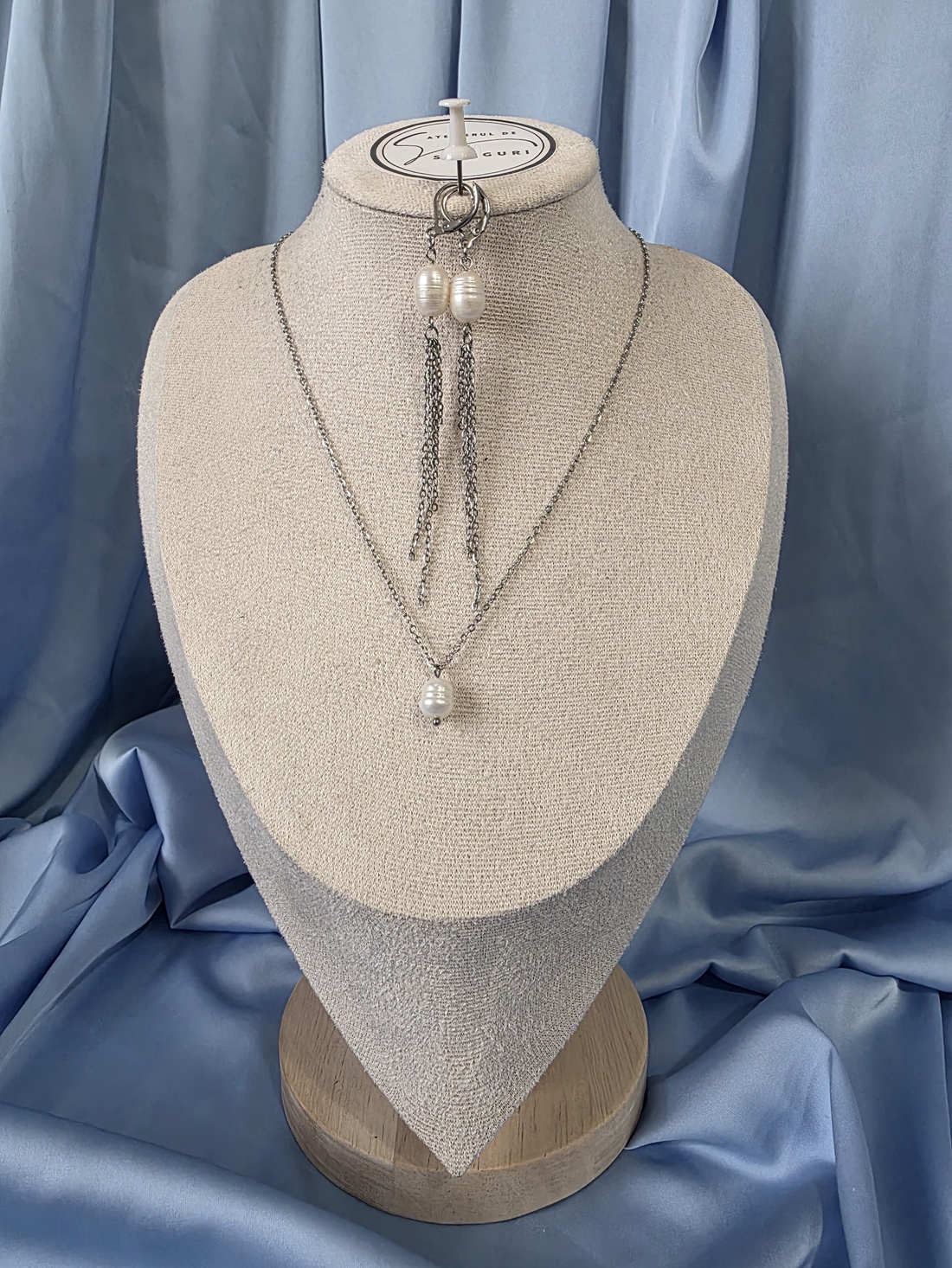 Set lant si cercei  din oțel inoxidabil și perlă de cultură  - accessorii și unelte - mărgea, componente de bijuterii - perlă adevărată - Artynos.ro