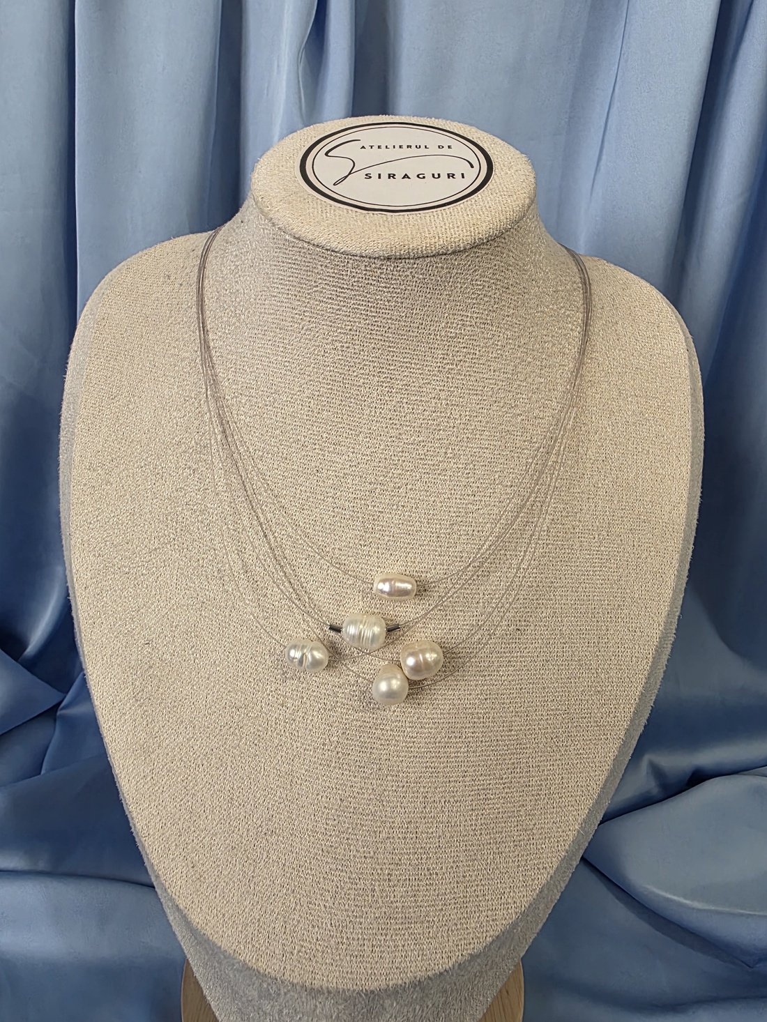 Coliere pe fir transparent si perla de cultura  - accessorii și unelte - mărgea, componente de bijuterii - perlă adevărată - Artynos.ro