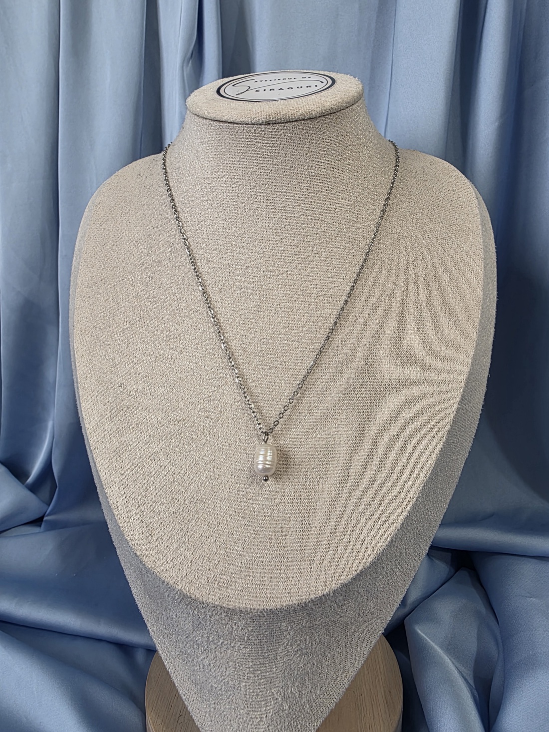 Lant din oțel inoxidabil și perlă de cultură  - accessorii și unelte - mărgea, componente de bijuterii - perlă adevărată - Artynos.ro