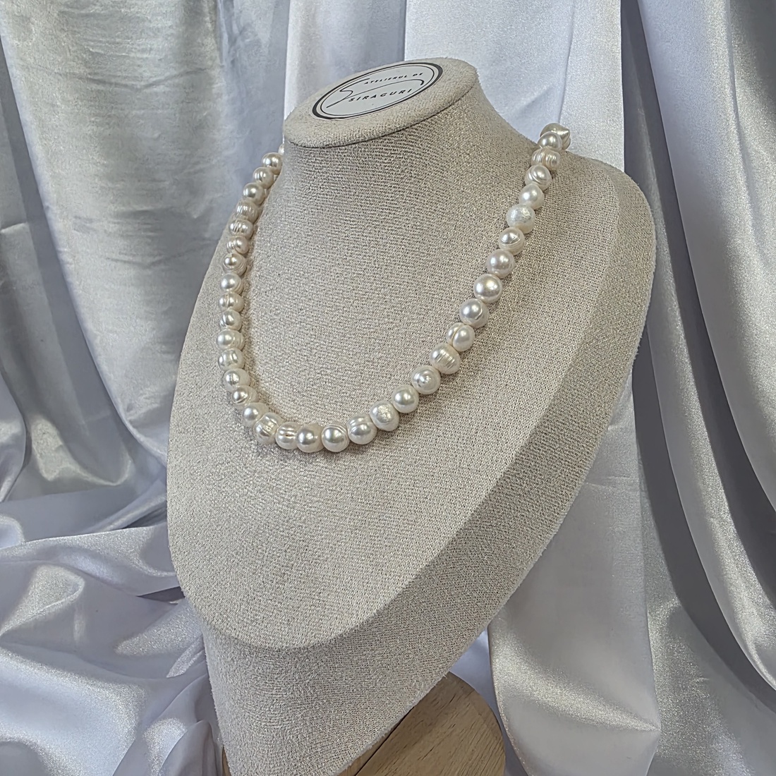 Colier din perle naturale cu accesorii din oțel inoxidabil. - bijuterii - coliere - coliere din perle - Artynos.ro