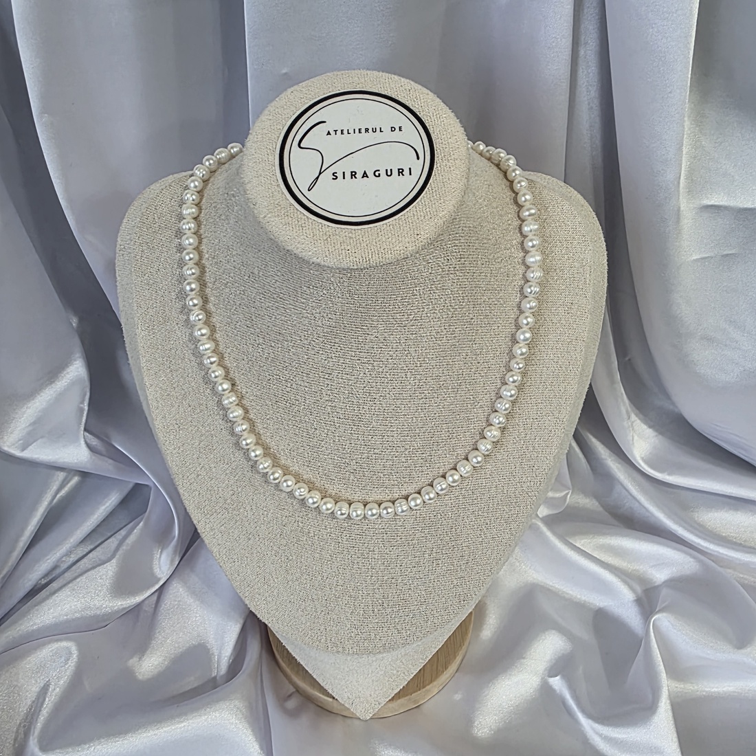 Colier din perle naturale cu accesorii din oțel inoxidabil. - bijuterii - coliere - coliere din perle - Artynos.ro