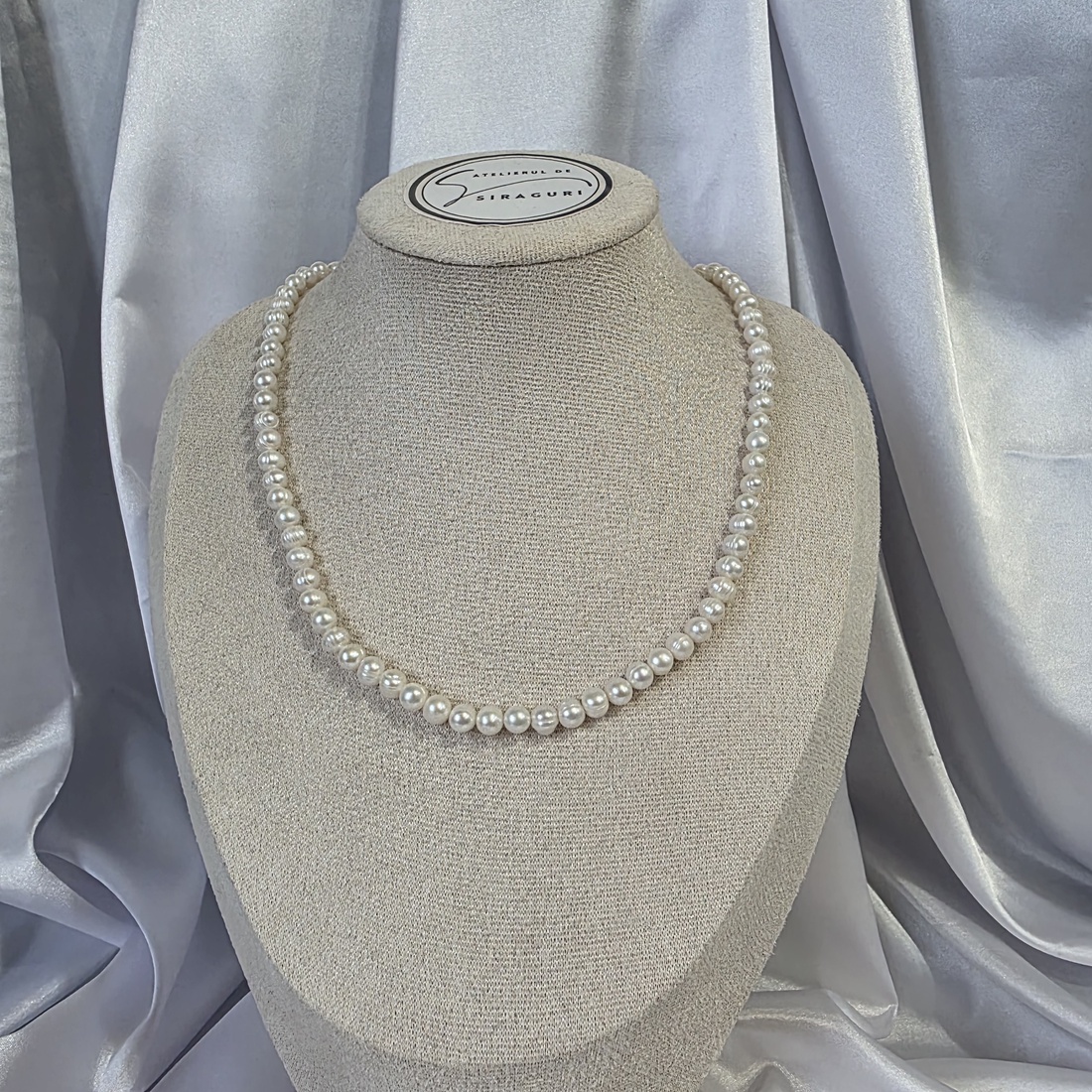 Colier din perle naturale cu accesorii din oțel inoxidabil. - bijuterii - coliere - coliere din perle - Artynos.ro