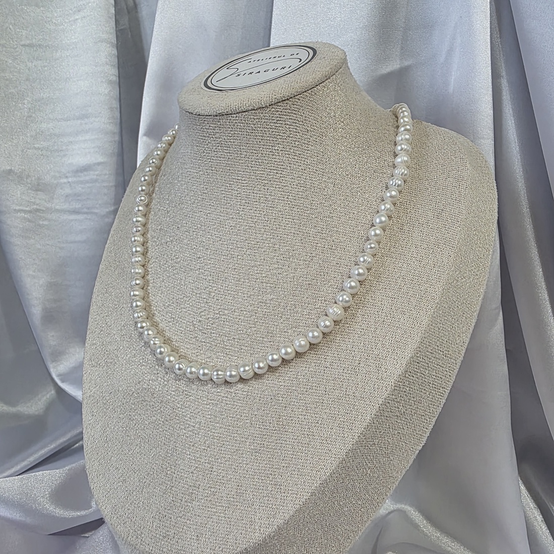 Colier din perle naturale cu accesorii din oțel inoxidabil. - bijuterii - coliere - coliere din perle - Artynos.ro