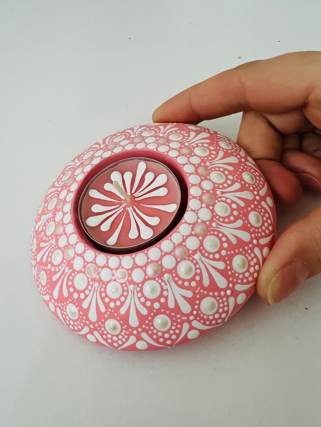 Suport lumanare portelan  Pink Lace - casă & stil de viață - lumânări, parfumuri, arome - suport de lumânări - Artynos.ro