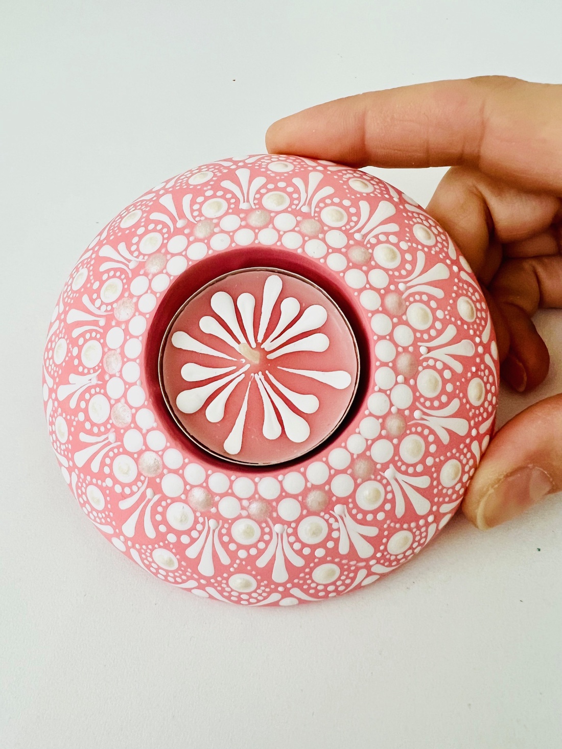 Suport lumanare portelan  Pink Lace - casă & stil de viață - lumânări, parfumuri, arome - suport de lumânări - Artynos.ro