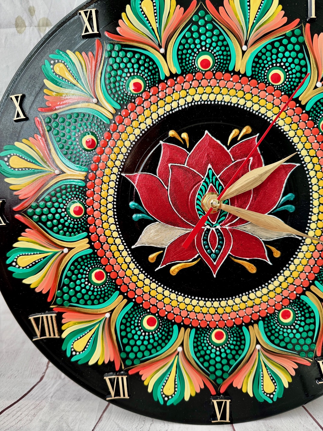 Ceas pictat Floare de Lotus - casă & stil de viață - accesorii pentru decorat casa - decorațiuni de pereți, decorațiuni suspendate - ceasuri de perete - Artynos.ro Ceas pictat Floare de Lotus - casă & stil de viață - accesorii pentru decorat casa - decorațiuni de pereți, decorațiuni suspendate - ceasuri de perete - Artynos.ro