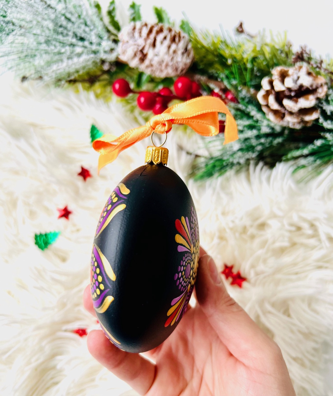 Glob pictat manual - Mandala  - crăciun - decorațiuni de crăciun de casă - globuri de crăciun - Artynos.ro