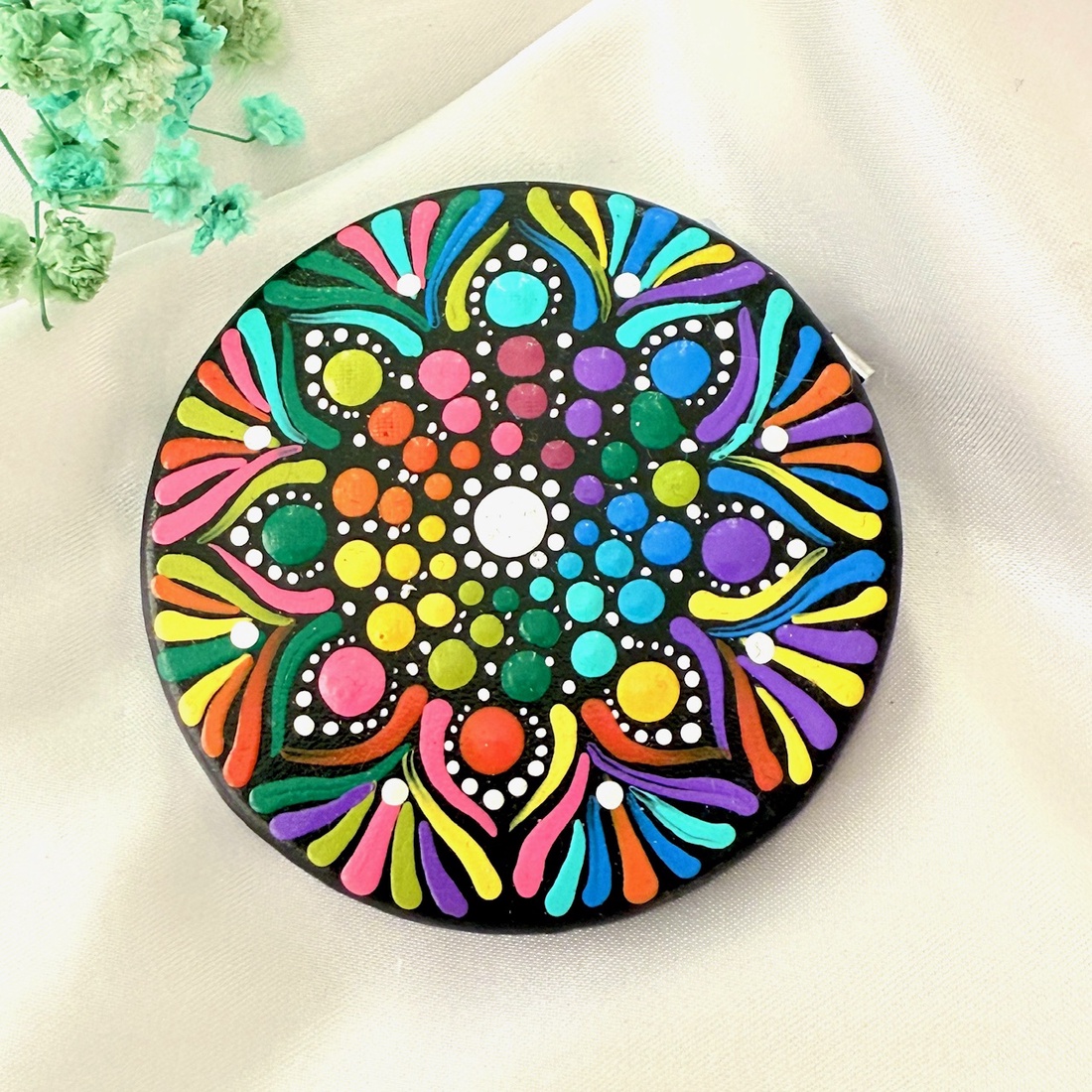 Oglinda poseta pictata manual - igienă și înfrumusețare - accesorii pentru îngrijirea feței - machiaje - Artynos.ro