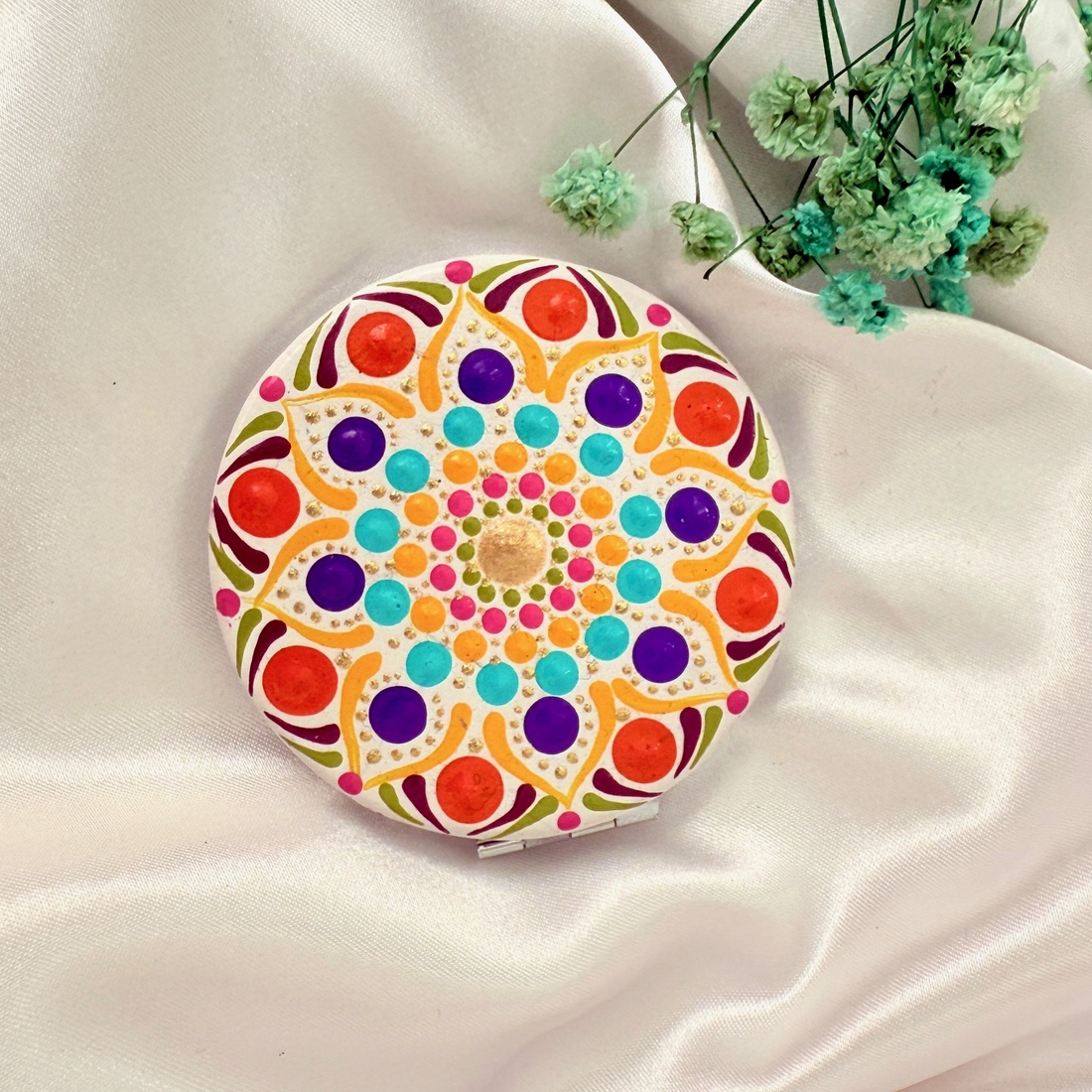 Oglinda poseta pictata manual  - baie și frumusețe - accesorii pentru îngrijirea feței - accesorii machiaj - Artynos.ro