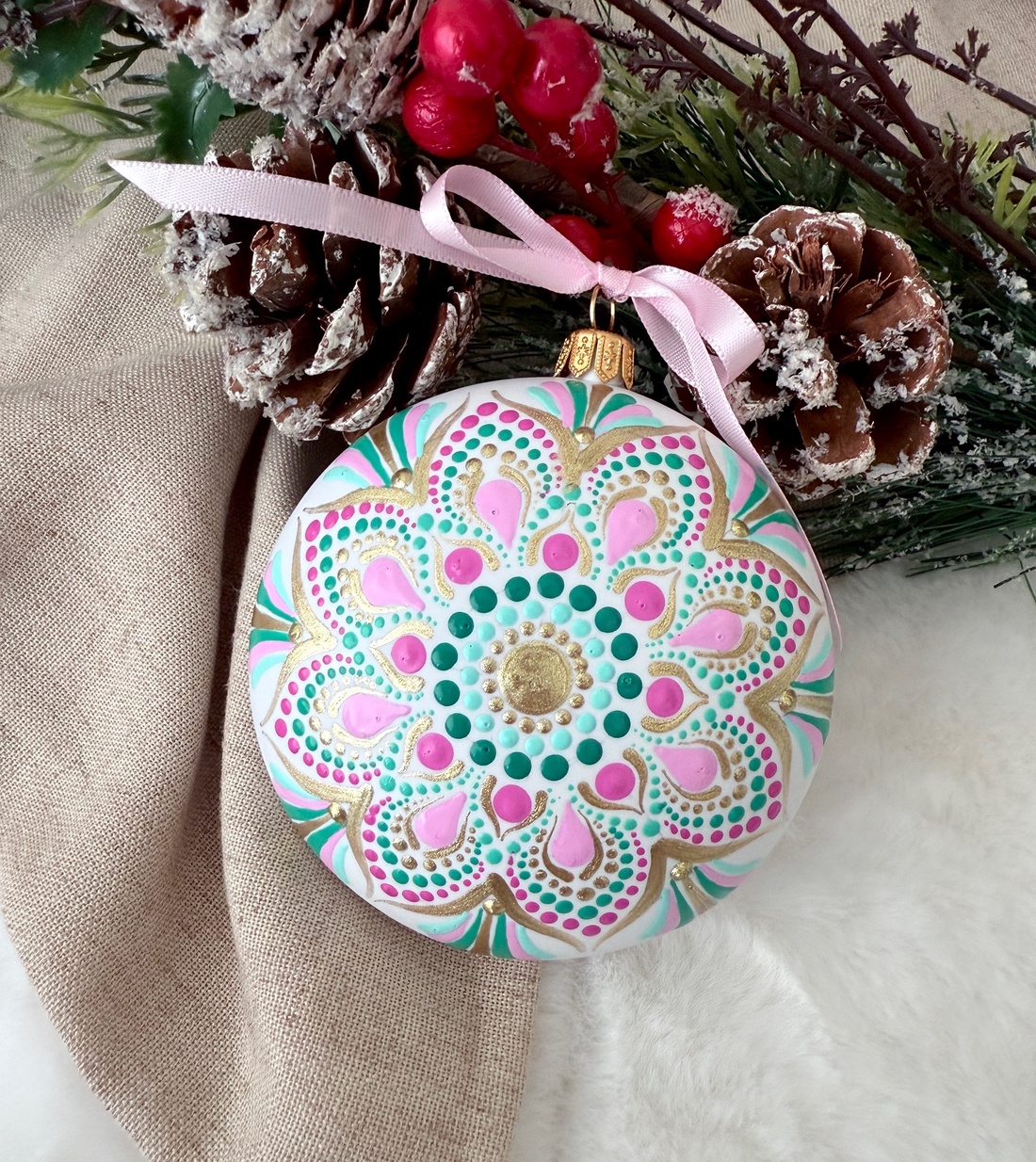 Glob Unicat Mandala Energie și Lumină - crăciun - decorațiuni de crăciun de casă - globuri de crăciun - Artynos.ro