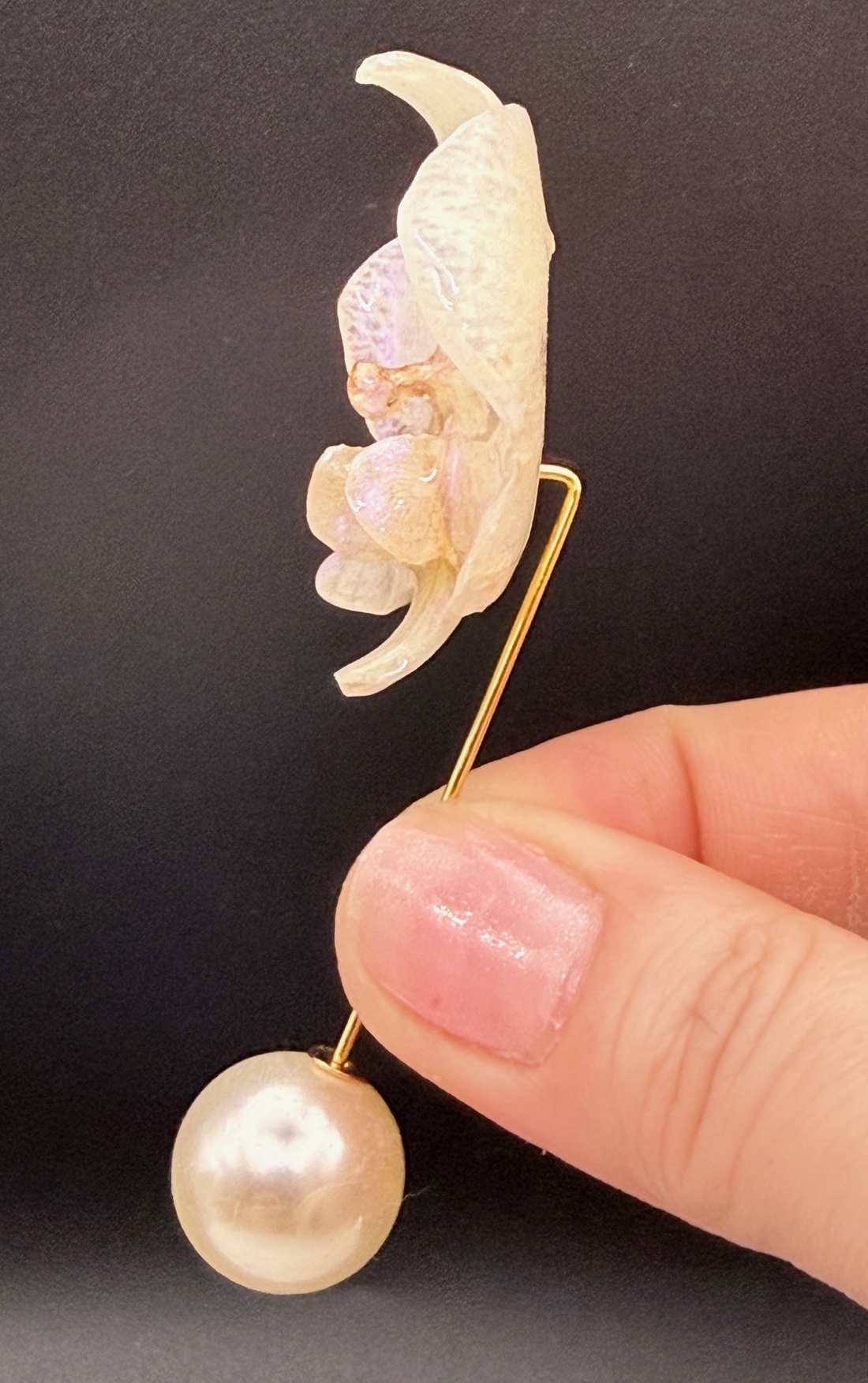 Broșă Florală orhidee naturala-  Conservate în Rășină - bijuterii - broșe - Artynos.ro