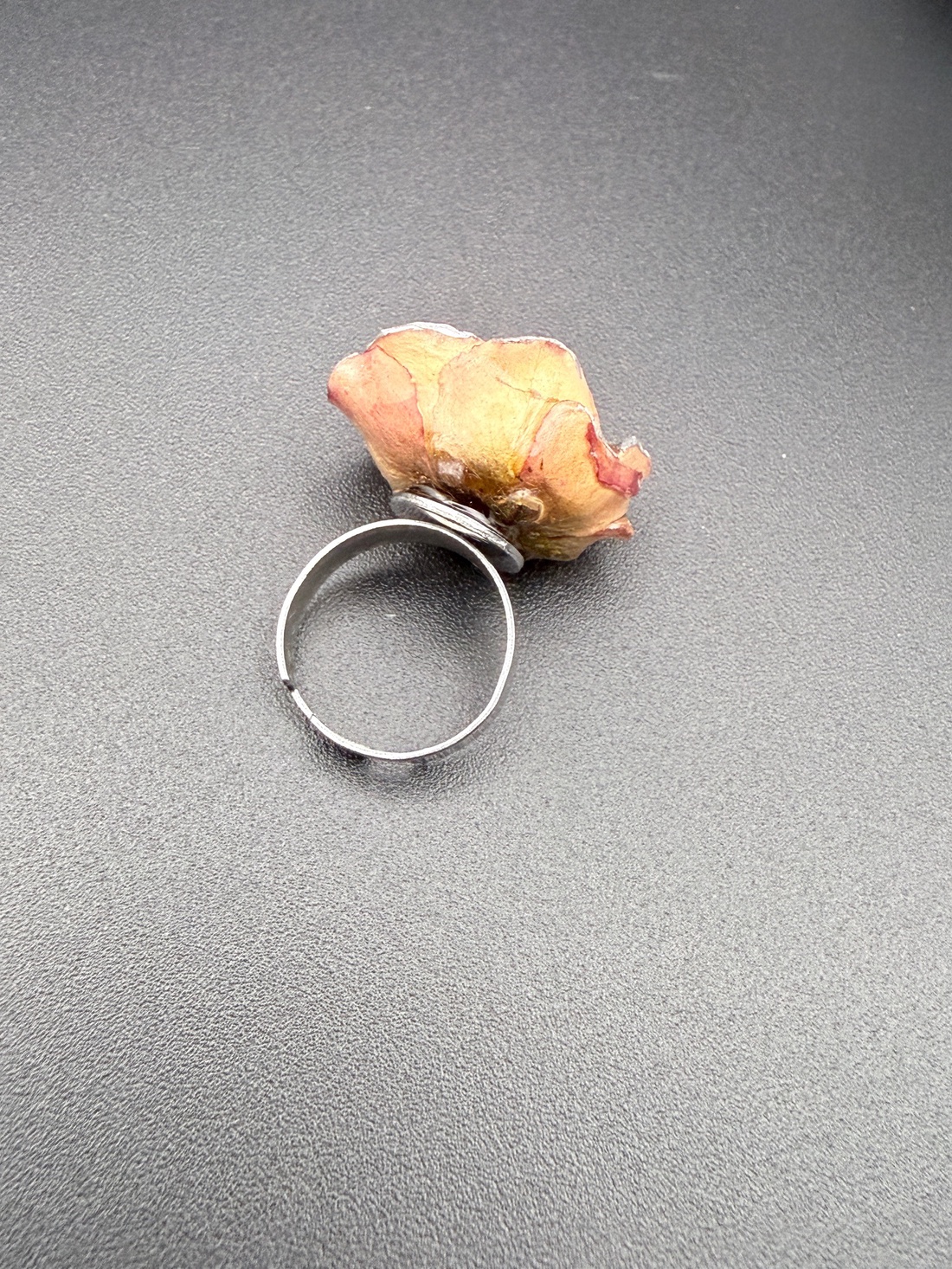 Inel cu trandafir rose - natural în rășină � bijuterie romantică handmade - bijuterii - inele - inele statement - Artynos.ro