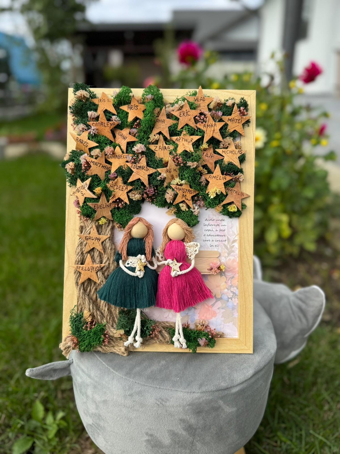 Tablou cadou invatatoare/profesor/educator_scoala - casă & stil de viață - accesorii pentru decorat casa - decorațiuni de pereți, decorațiuni suspendate - decorațiuni perete, macramé - Artynos.ro