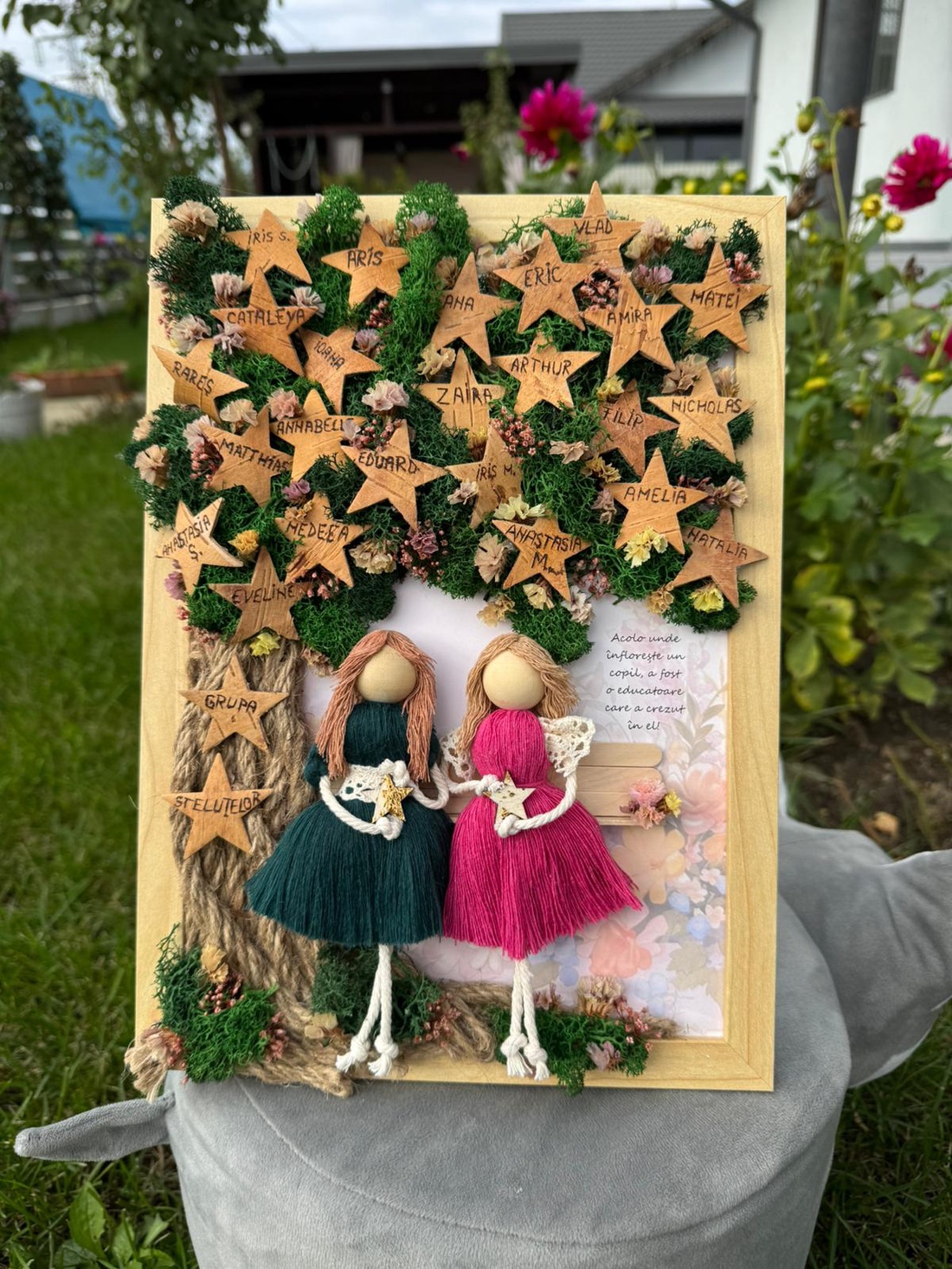 Tablou cadou invatatoare/profesor/educator_scoala - casă & stil de viață - accesorii pentru decorat casa - decorațiuni de pereți, decorațiuni suspendate - decorațiuni perete, macramé - Artynos.ro