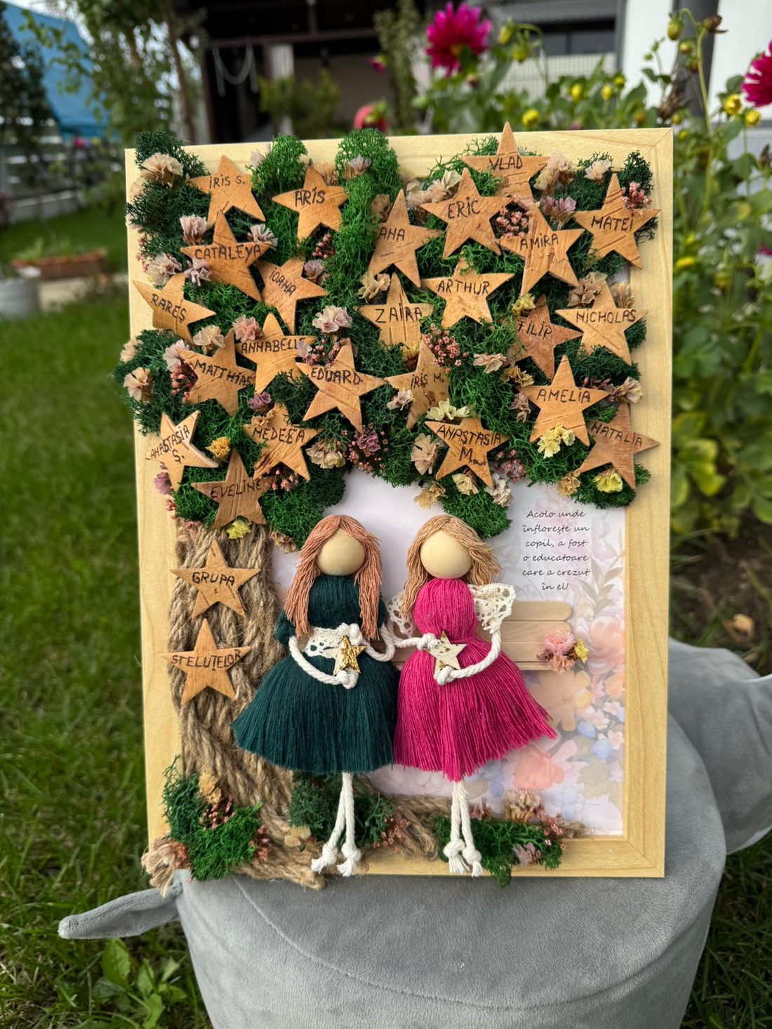 Tablou cadou invatatoare/profesor/educator_scoala - casă & stil de viață - accesorii pentru decorat casa - decorațiuni de pereți, decorațiuni suspendate - decorațiuni perete, macramé - Artynos.ro