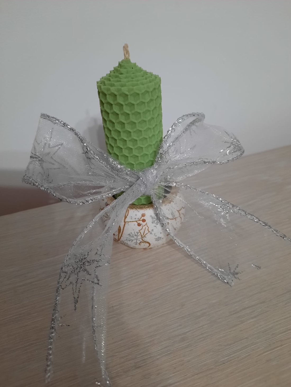 Suport si lumanare fagure verde - casă & stil de viață - lumânări, parfumuri, arome - lumânări și sfeșnice - Artynos.ro