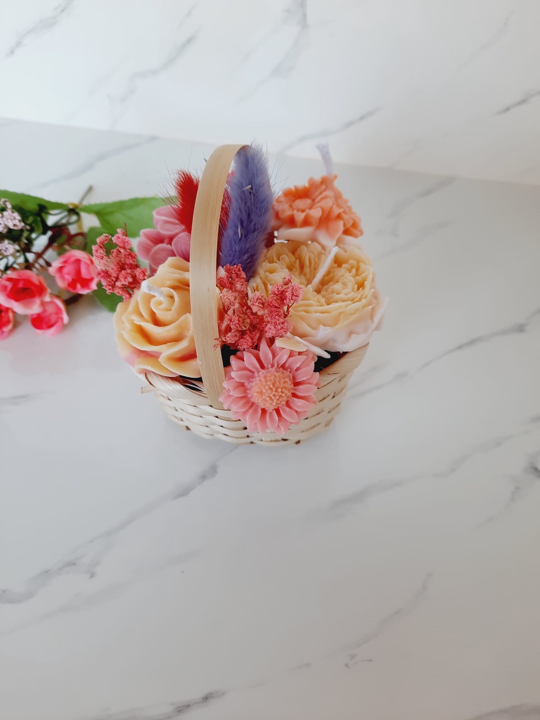 Cosulet cu flori de ceara - casă & stil de viață - decorațiuni de casă - decorațiuni de masă și rafturi - decorațiuni de masă - Artynos.ro