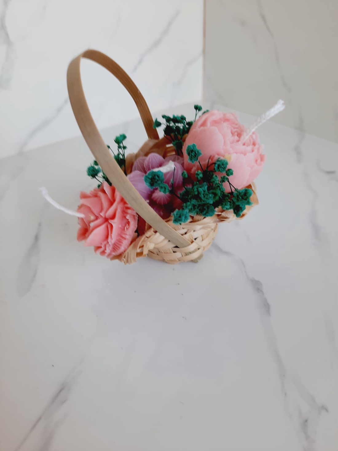 Cosulet cu flori de ceara - casă & stil de viață - decorațiuni de casă - decorațiuni de masă și rafturi - decorațiuni de masă - Artynos.ro