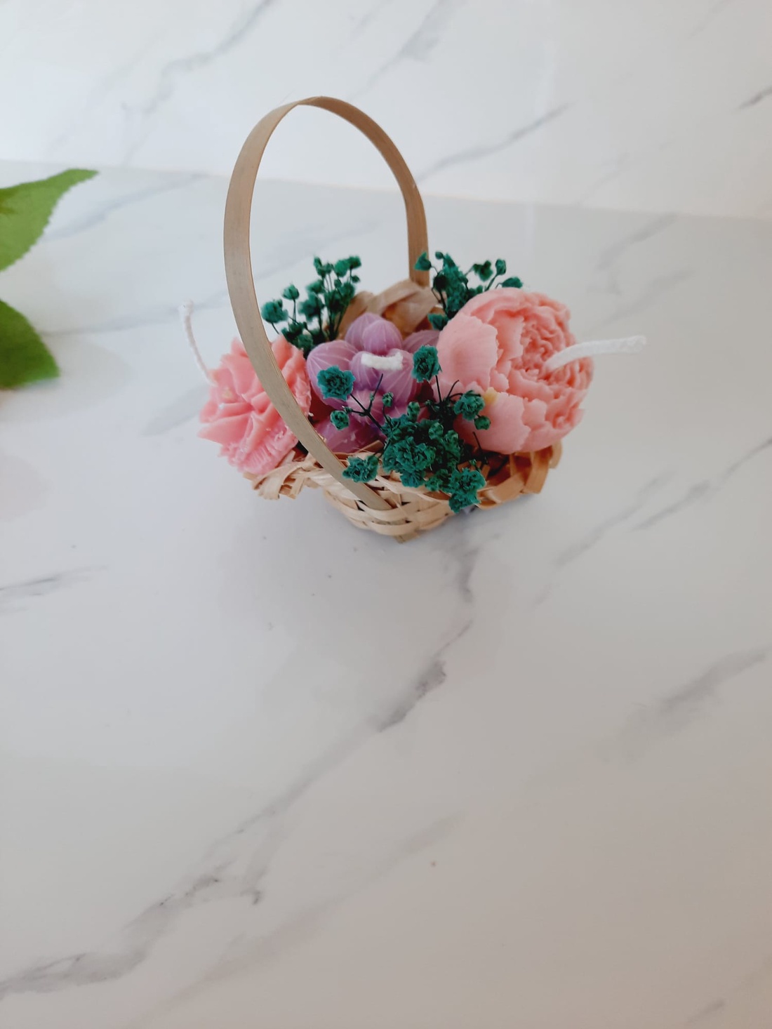 Cosulet cu flori de ceara - casă & stil de viață - decorațiuni de casă - decorațiuni de masă și rafturi - decorațiuni de masă - Artynos.ro