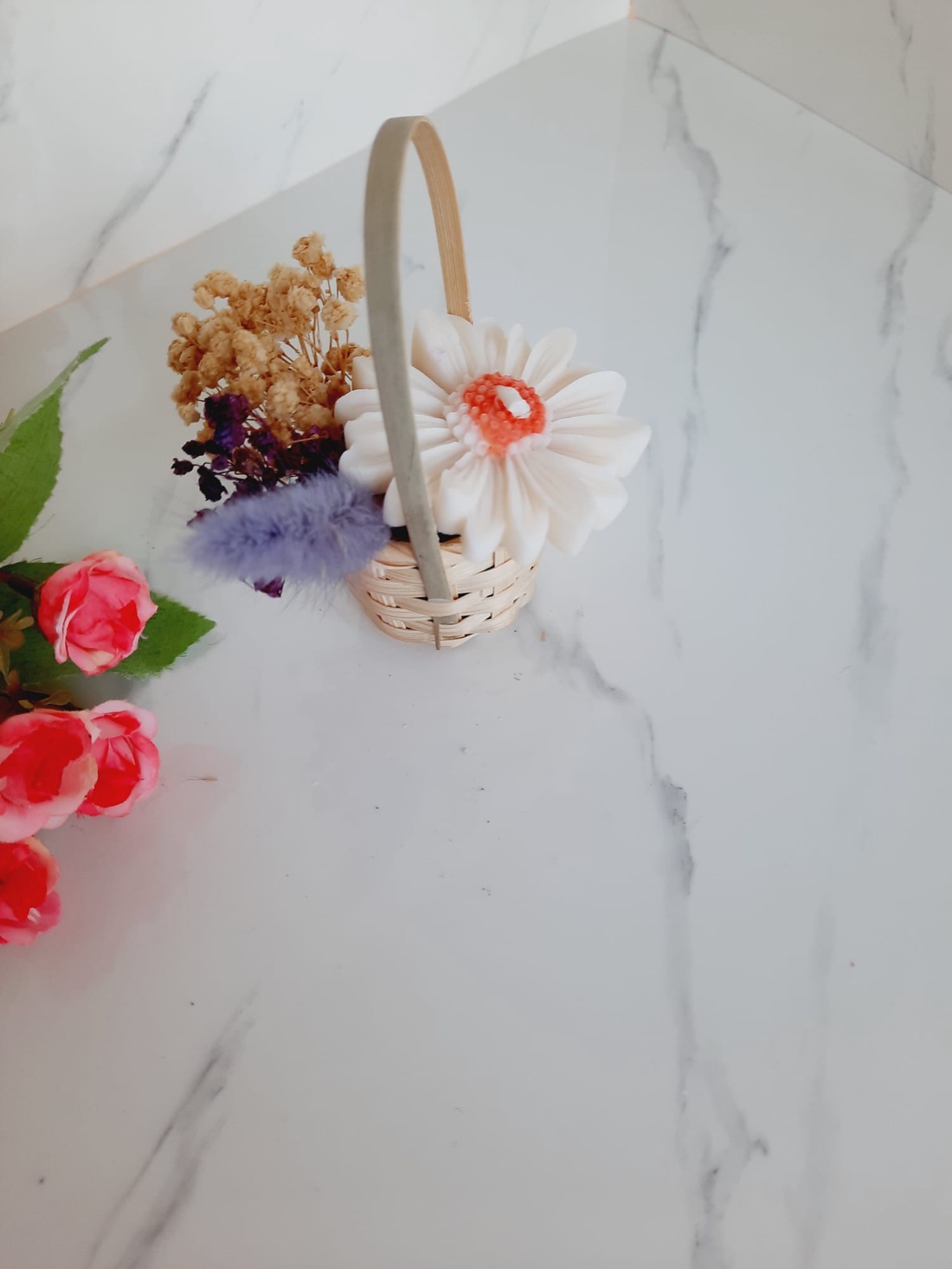 Cosulet cu flori de ceara - casă & stil de viață - decorațiuni de casă - decorațiuni de masă și rafturi - decorațiuni de masă - Artynos.ro