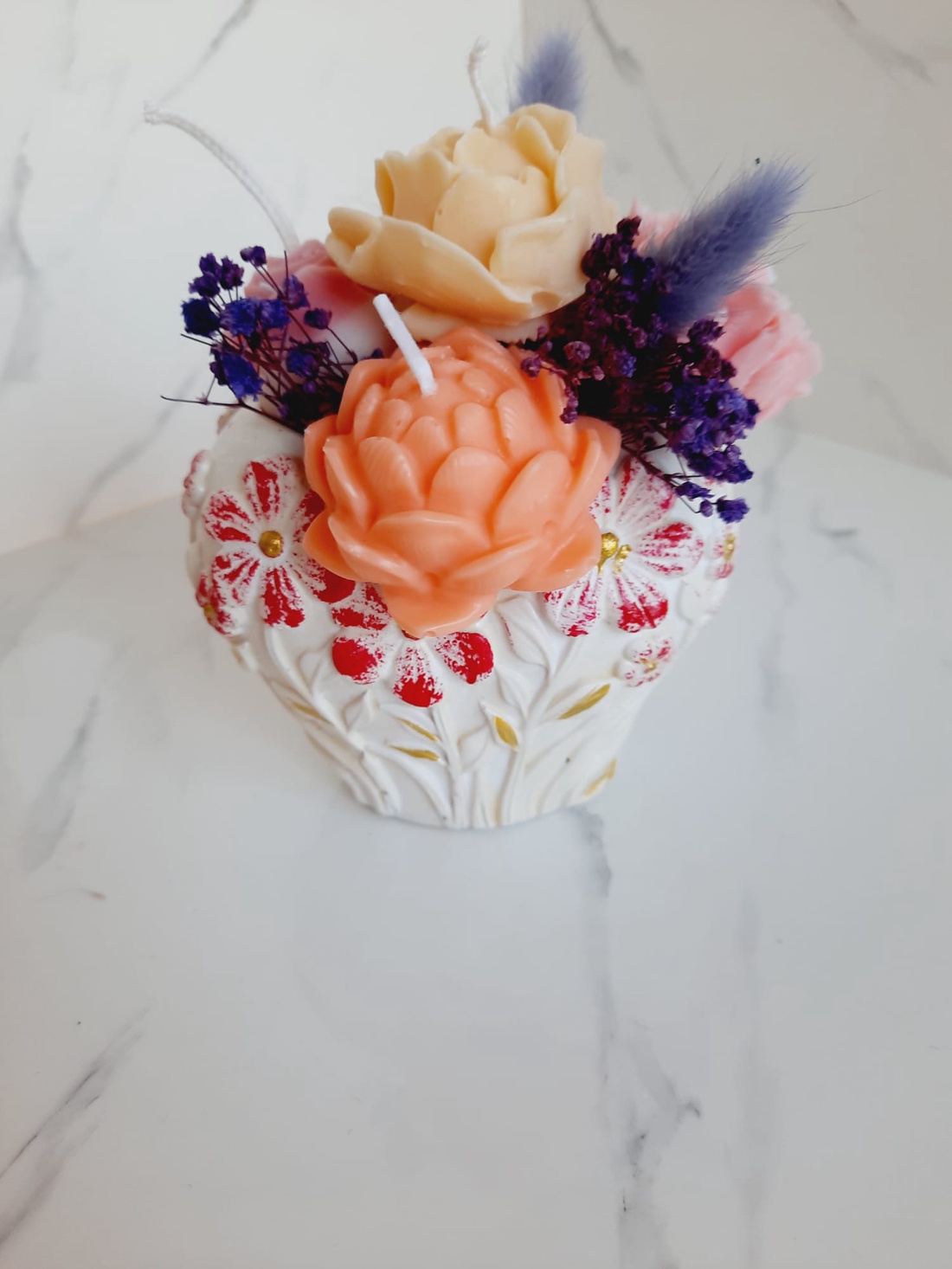 Recipient ceramic  cu flori - casă & stil de viață - decorațiuni de casă - decorațiuni de masă și rafturi - decorațiuni de masă - Artynos.ro