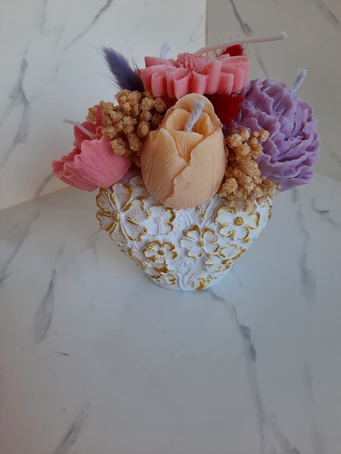 Recipient ceramic  cu flori - casă & stil de viață - decorațiuni de casă - decorațiuni de masă și rafturi - decorațiuni de masă - Artynos.ro