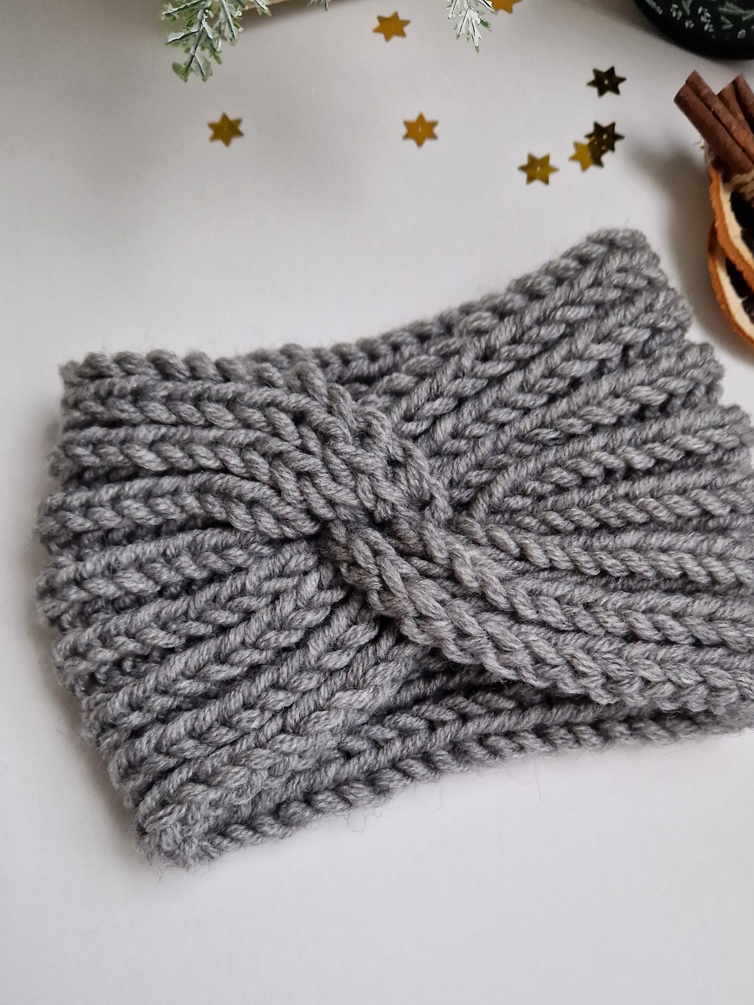 Bentiță tricotata Cool Grey - îmbrăcăminte și modă - eșarfe, pălării, fularuri - căciulă - Artynos.ro