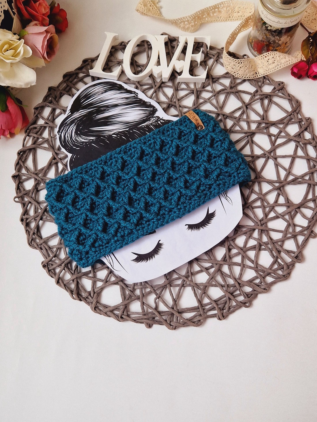 Bentiță verde petrol - îmbrăcăminte și modă - eșarfe, pălării, fularuri - căciulă - Artynos.ro