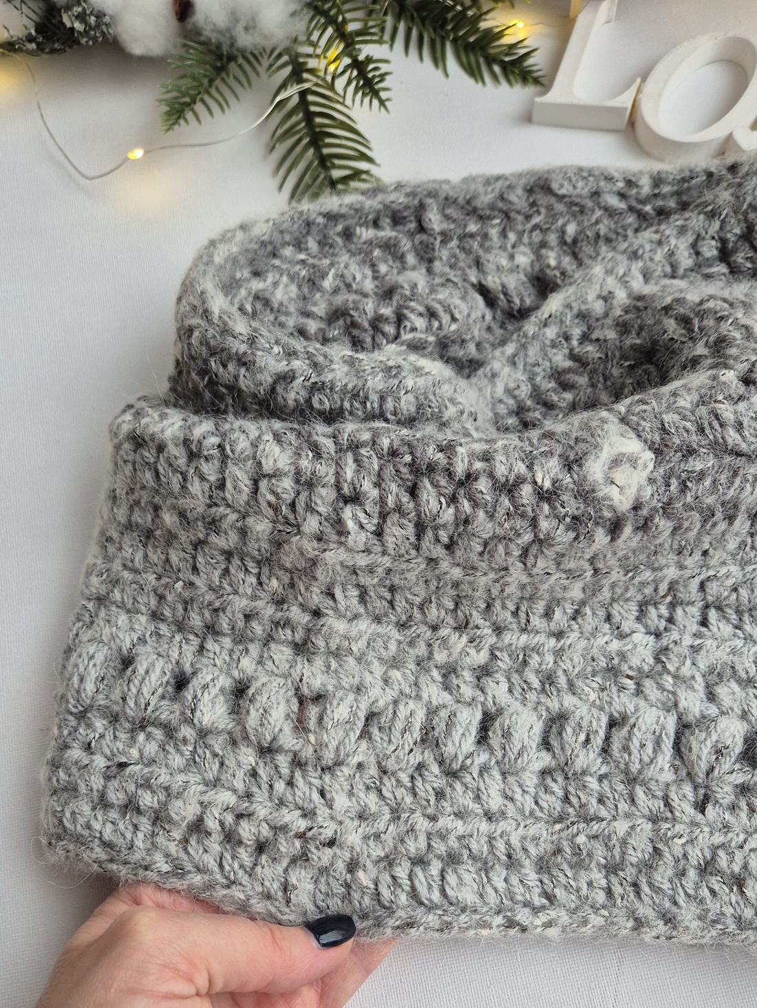 Snood Croșetat Clasic  Guler Rotund, Fir Acril și Lână - îmbrăcăminte și modă - eșarfe, pălării, fularuri - eșarfe - Artynos.ro