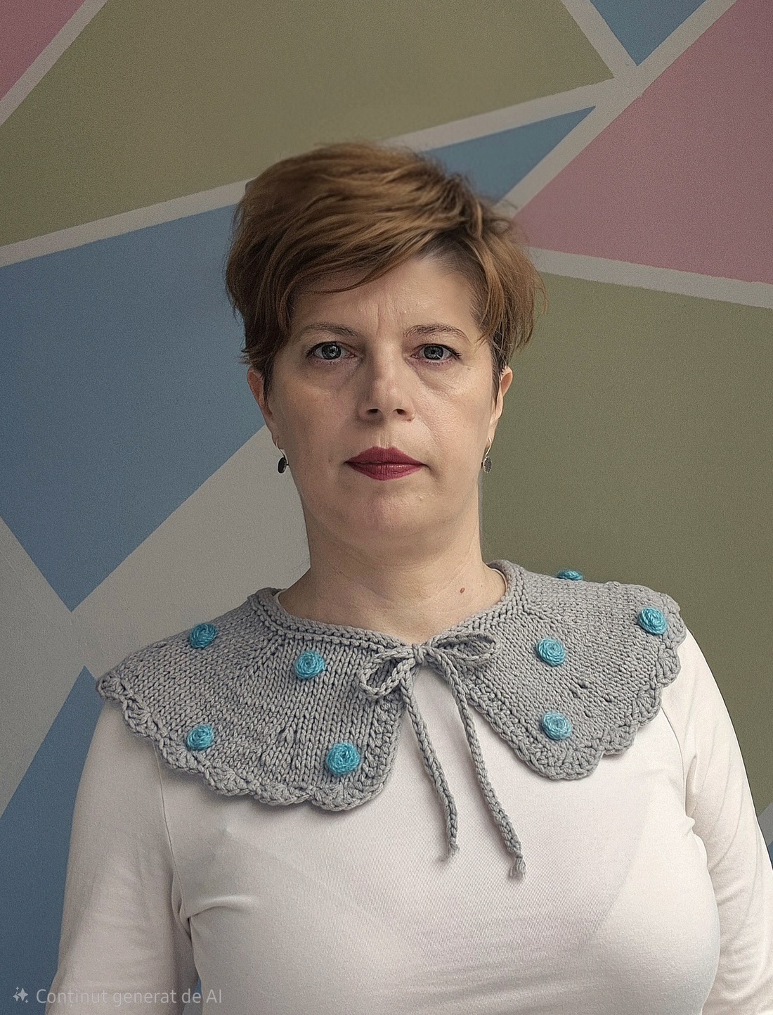 Guler Între rânduri - brodat cu trandafiri - îmbrăcăminte și modă - haine damă - bluze damă - Artynos.ro