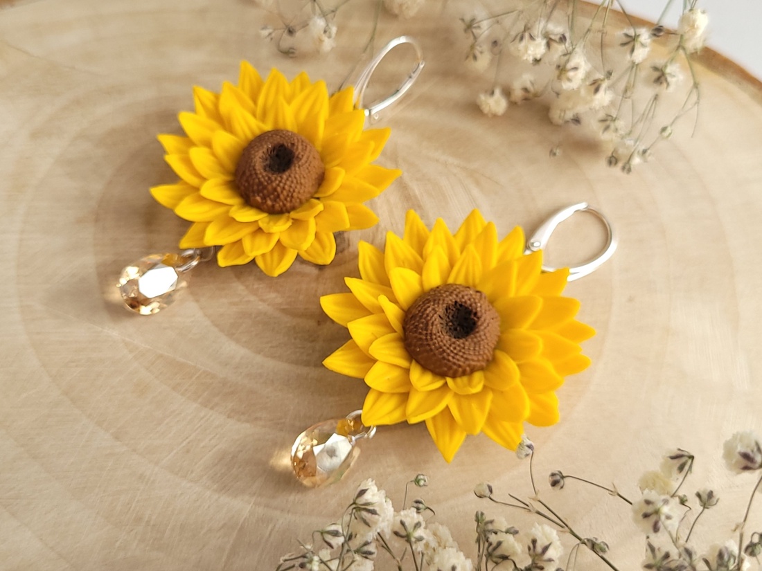 Cercei statement Sunflower Fantasy cu tortițe de argint - bijuterii - cercei - cercei candelabru - Artynos.ro Cercei statement Sunflower Fantasy cu tortițe de argint - bijuterii - cercei - cercei candelabru - Artynos.ro