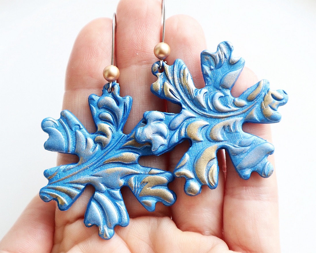 Cercei Winter blue - bijuterii - cercei - cercei lungi - Artynos.ro